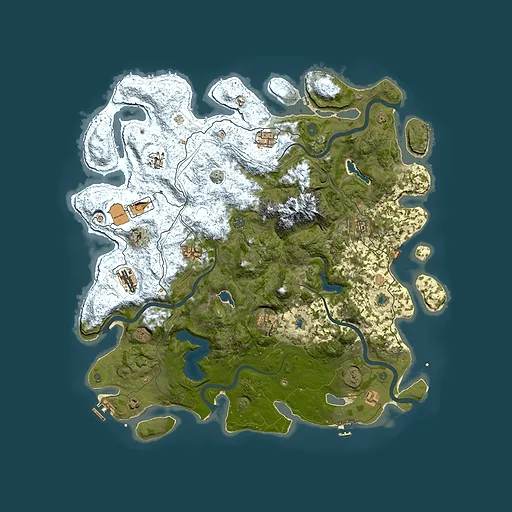 Rust map seed 1988467223, 5000x5000m top-down preview
