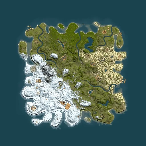 Rust map seed 876397858, 5000x5000m top-down preview