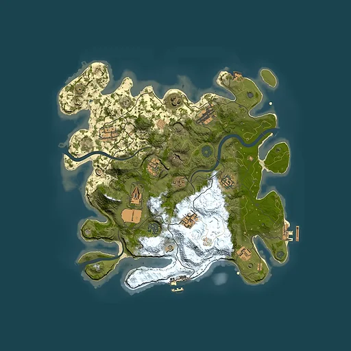 Rust map seed 911031309, 3500x3500m top-down preview