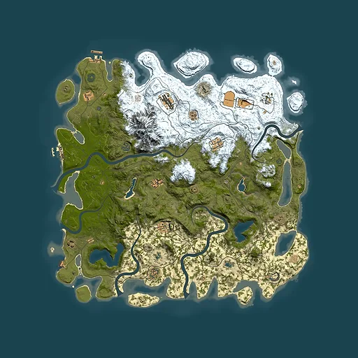 Rust map seed 1545374215, 5000x5000m top-down preview