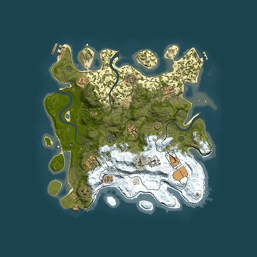 Rust map seed 1595174878, 3500x3500m top-down preview