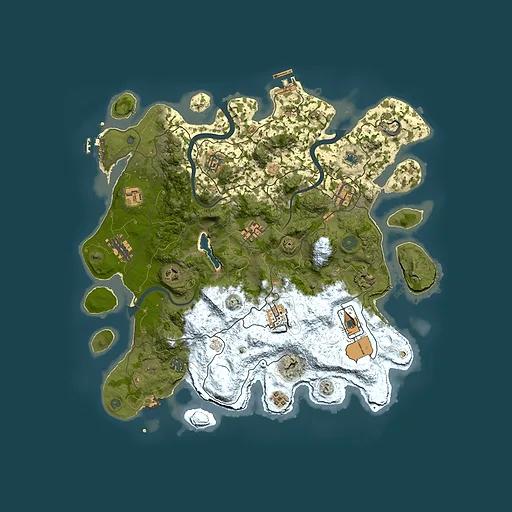 Rust map seed 697477998, 4000x4000m top-down preview