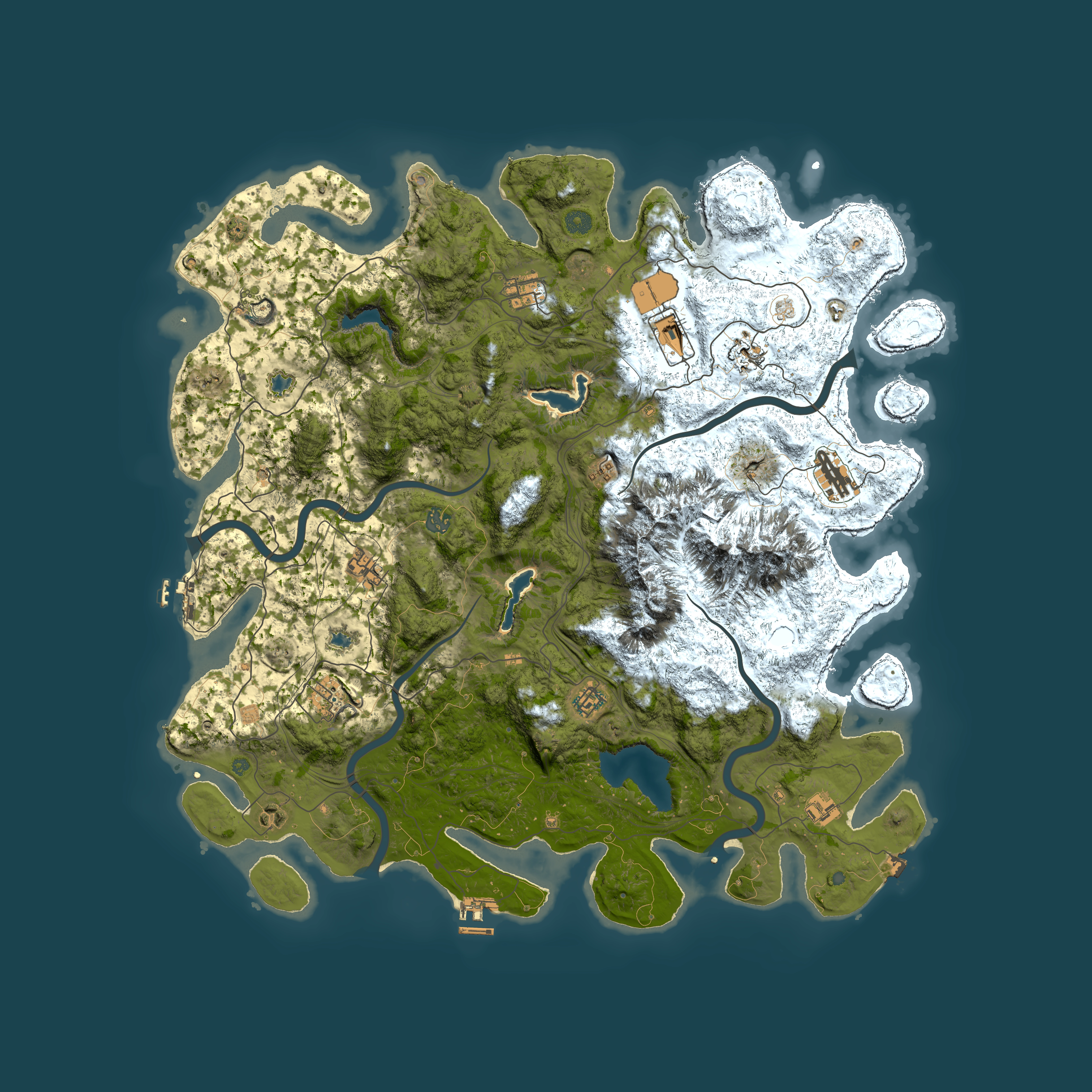 Full top-down render of Rust map seed 1151149830, 5000x5000m