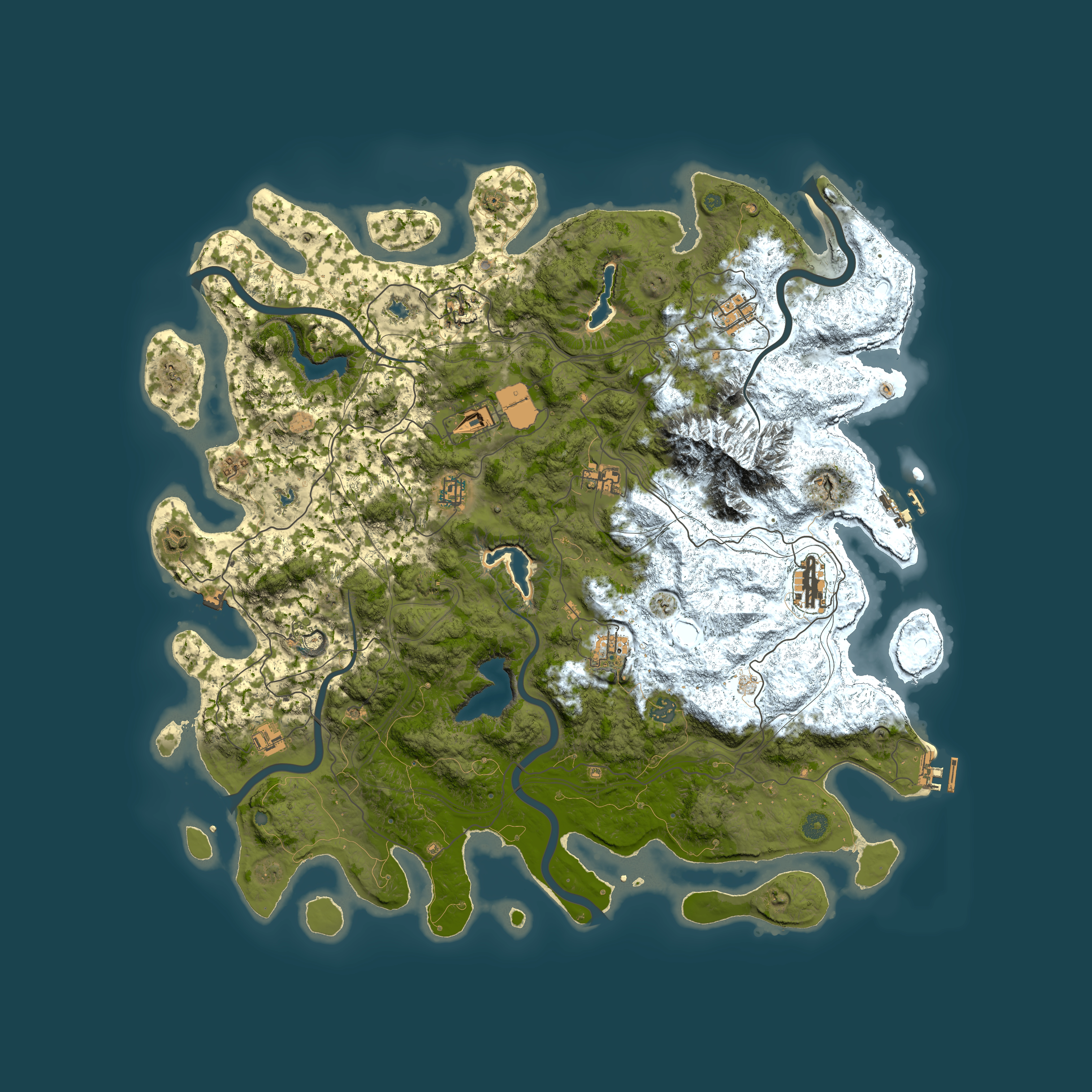 Full top-down render of Rust map seed 1365169660, 5000x5000m