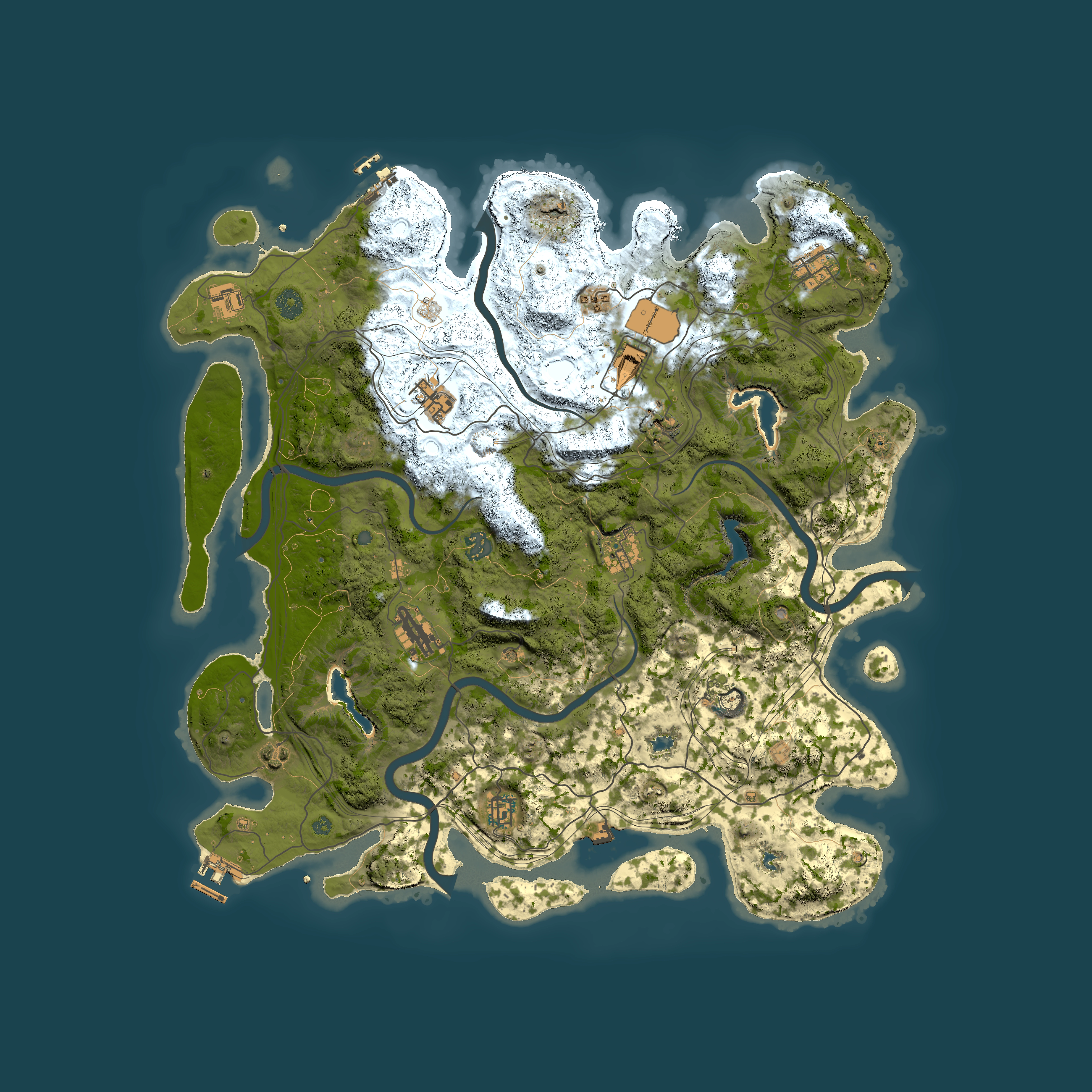 Full top-down render of Rust map seed 1973123242, 4500x4500m