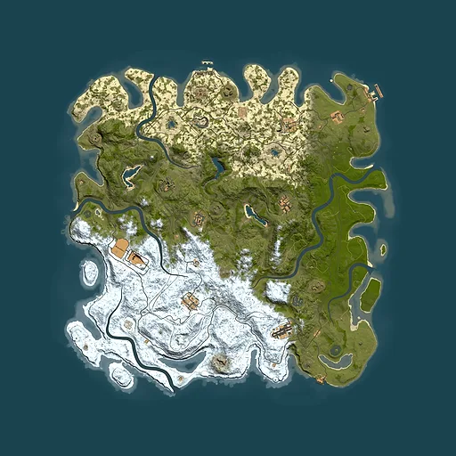 Rust map seed 777558053, 4999x4999m top-down preview