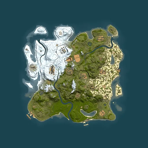 Rust map seed 33983, 3900x3900m top-down preview