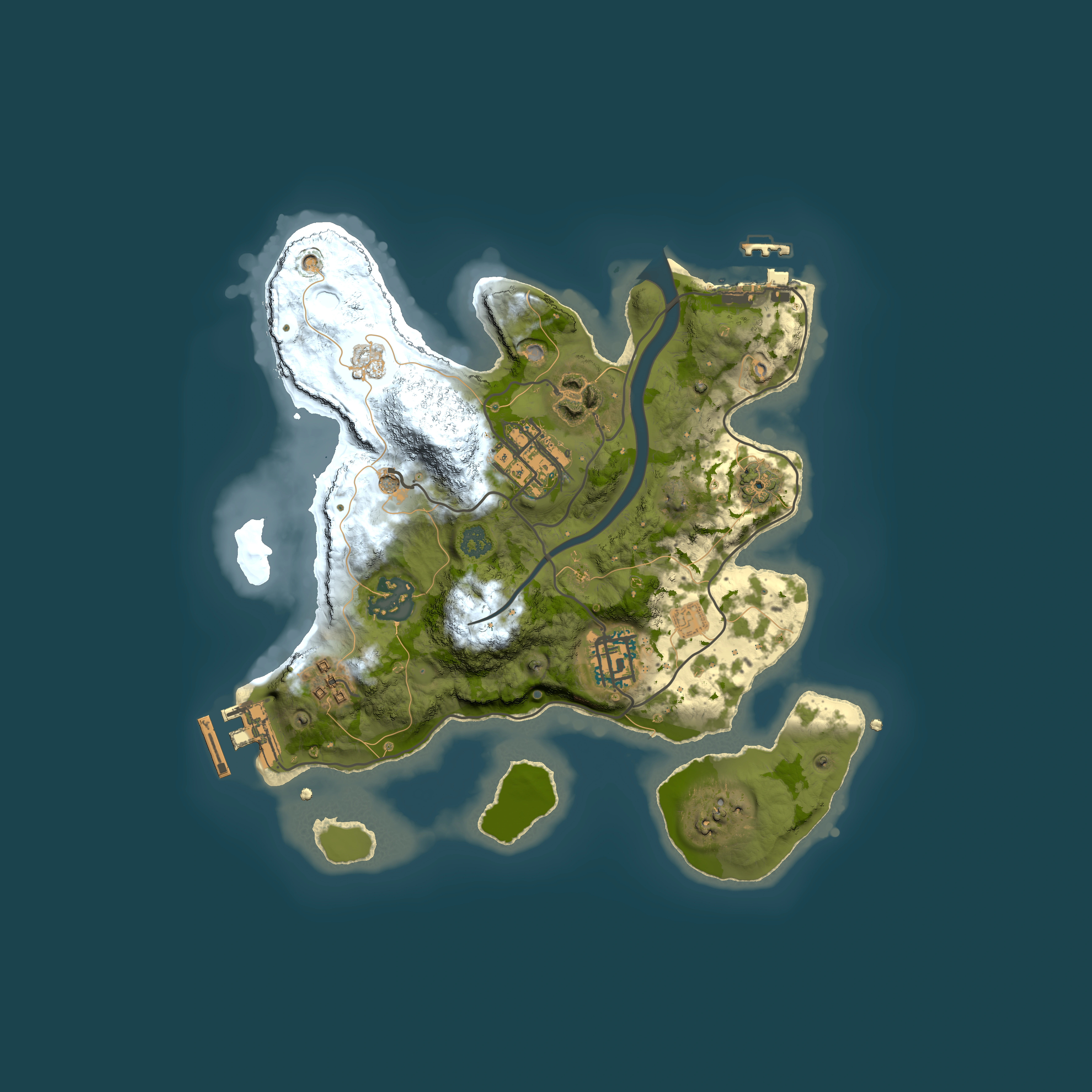 Full top-down render of Rust map seed 839893191, 2500x2500m