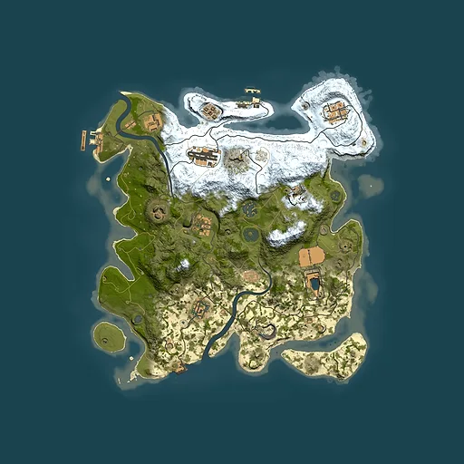 Rust map seed 543179879, 3500x3500m top-down preview