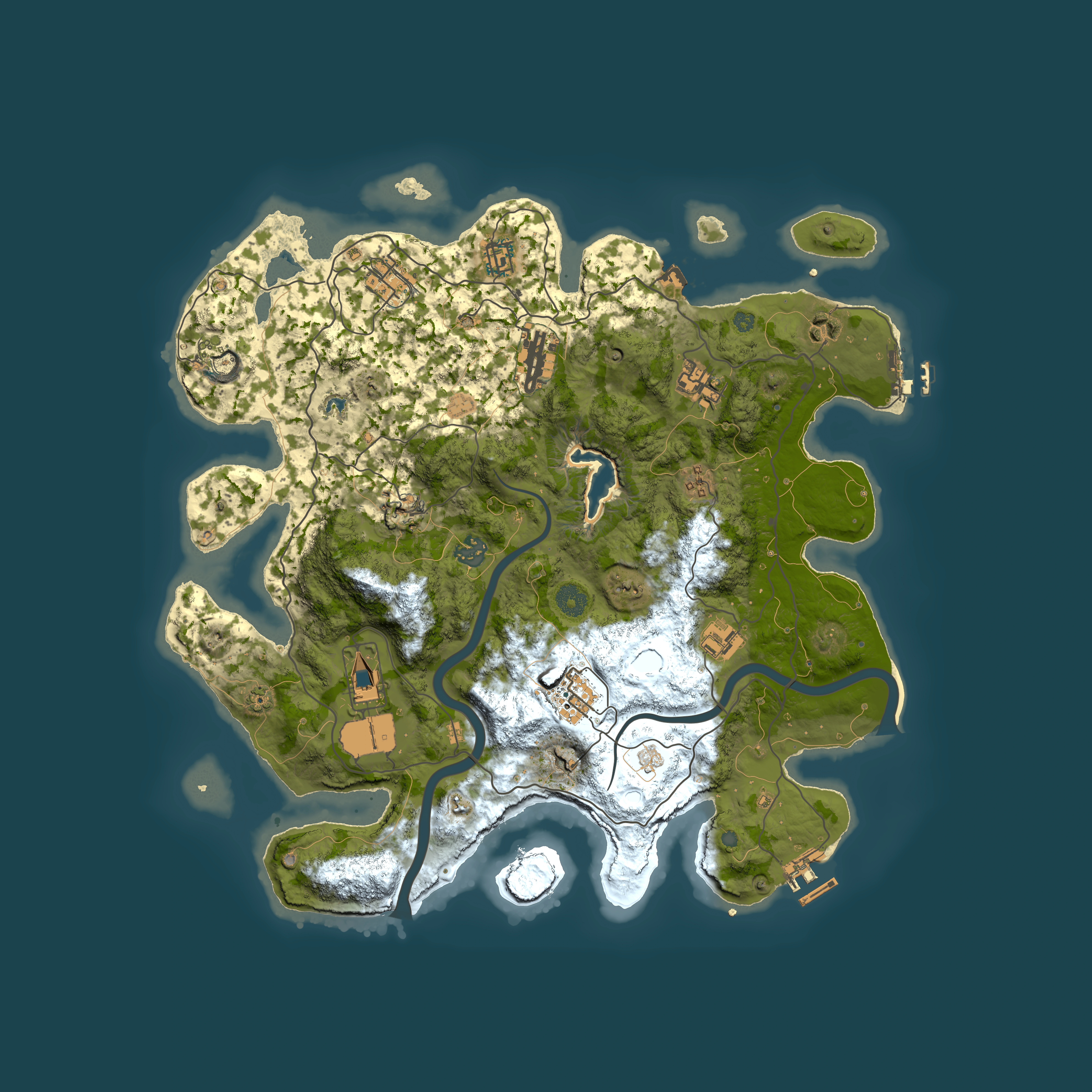 Full top-down render of Rust map seed 1356354507, 4000x4000m