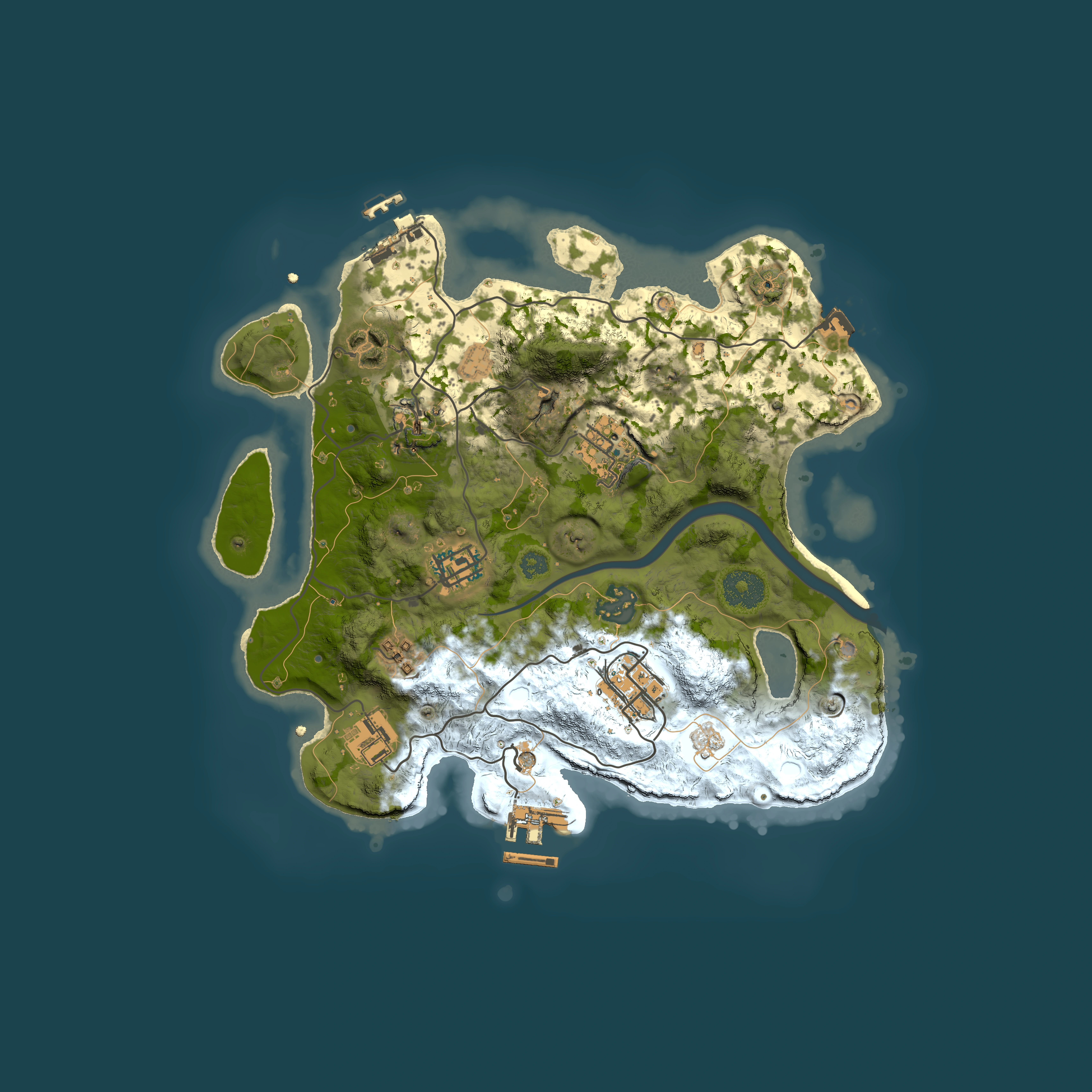 Full top-down render of Rust map seed 178441194, 3000x3000m