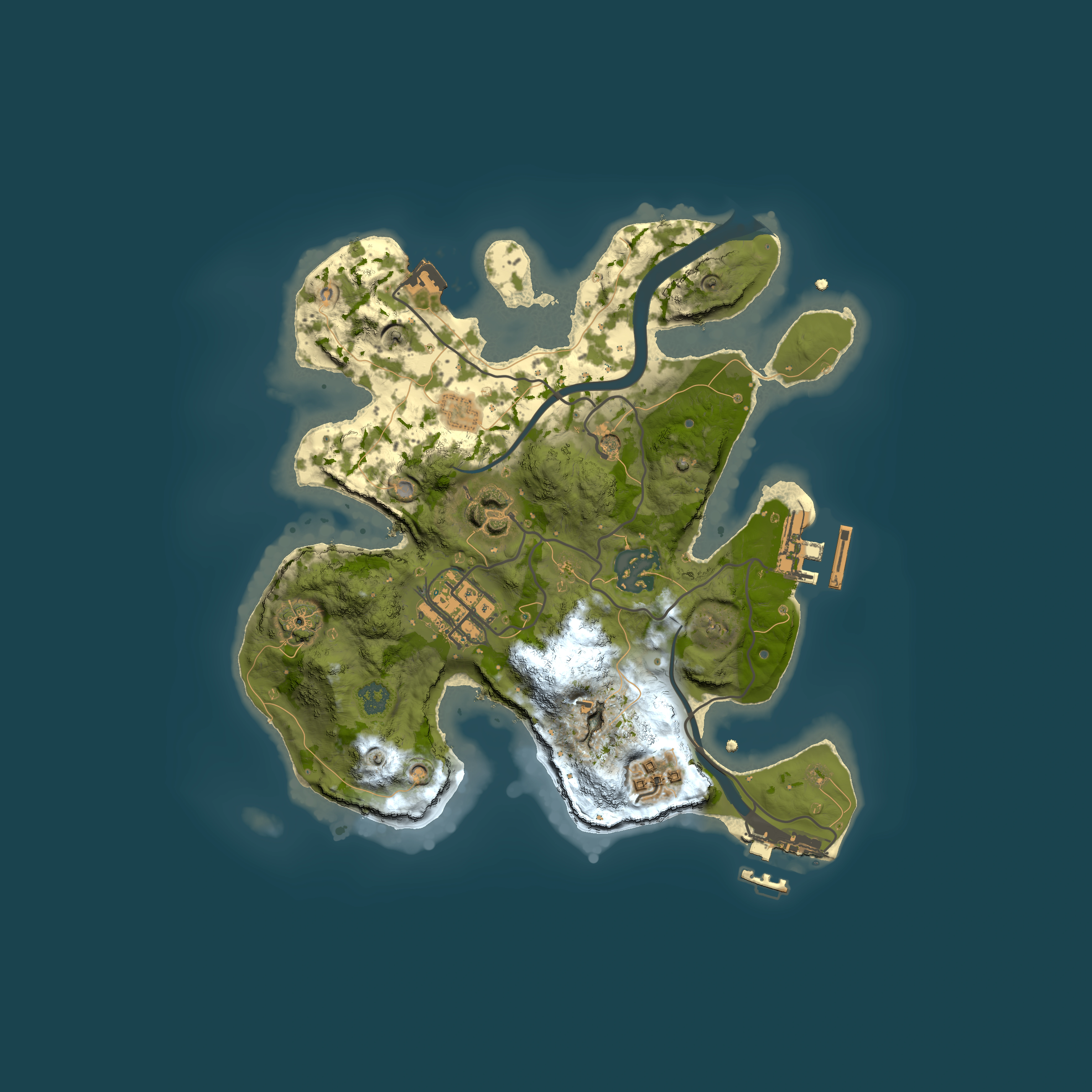 Full top-down render of Rust map seed 853461888, 2500x2500m