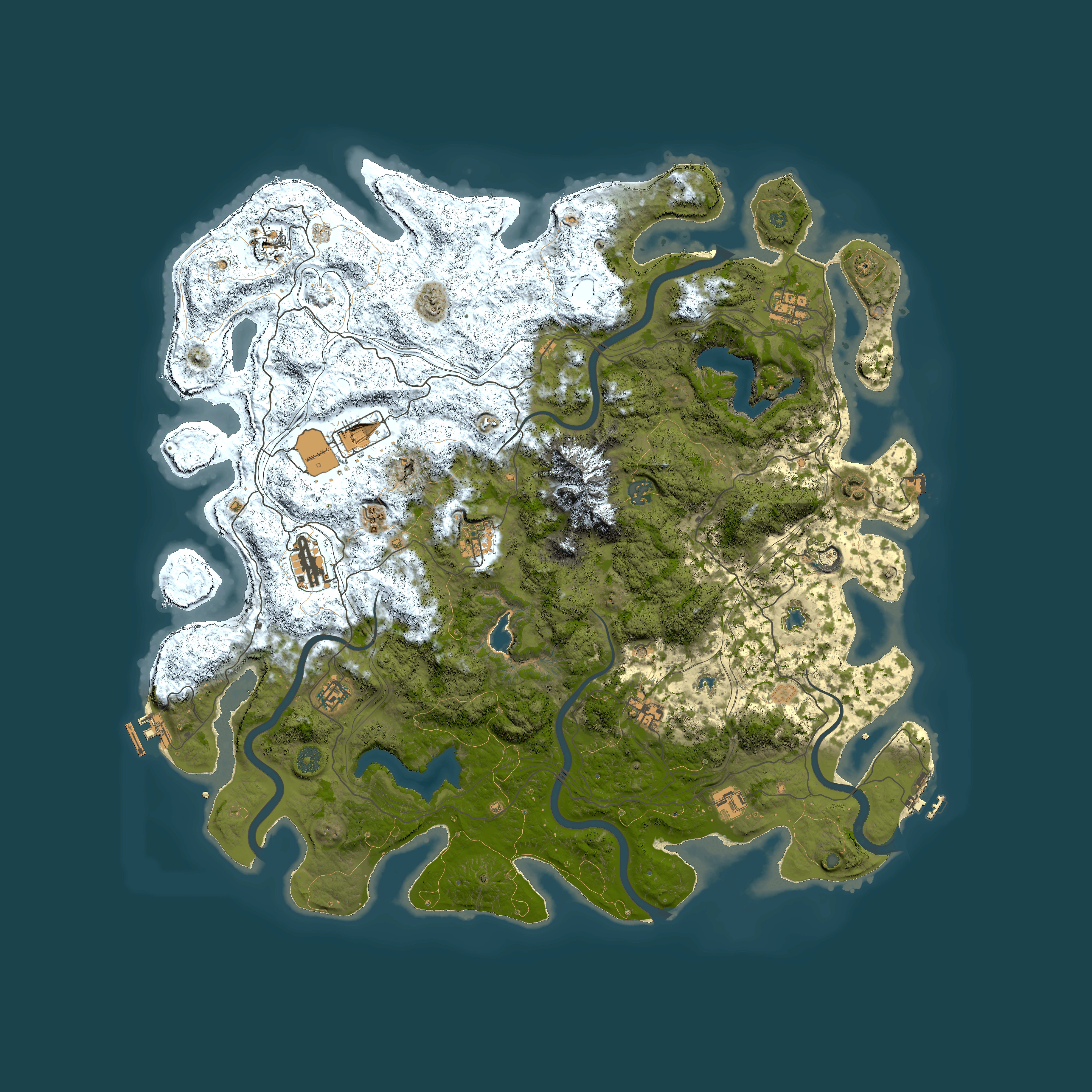 Full top-down render of Rust map seed 620997532, 5000x5000m