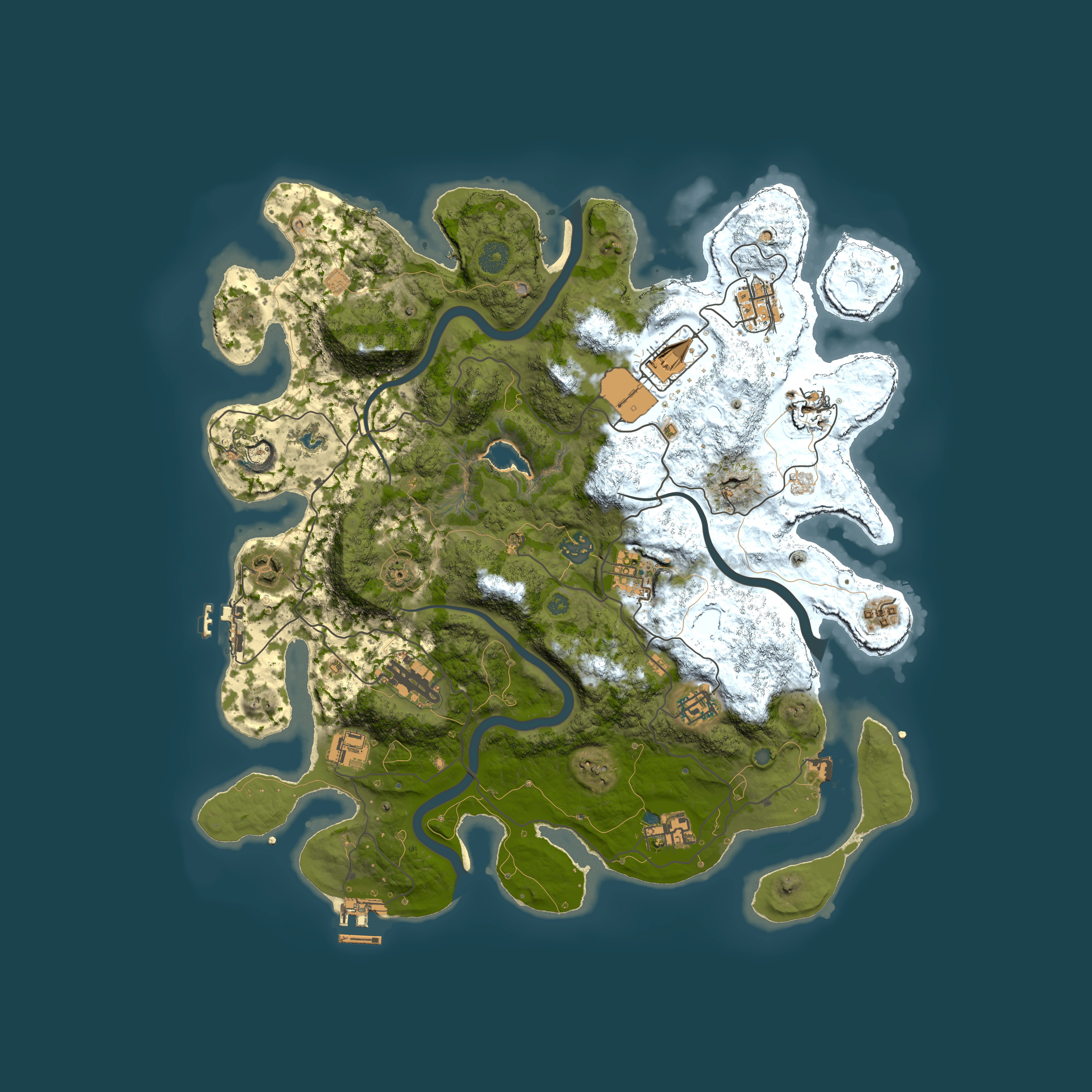 Full top-down render of Rust map seed 1917579853, 4000x4000m