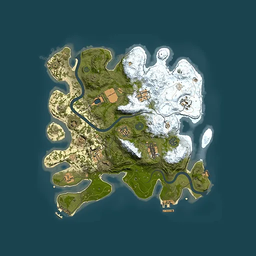 Rust map seed 1219875360, 3500x3500m top-down preview