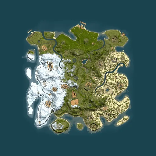 Rust map seed 26074990, 4000x4000m top-down preview