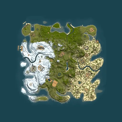 Rust map seed 1398934192, 4000x4000m top-down preview