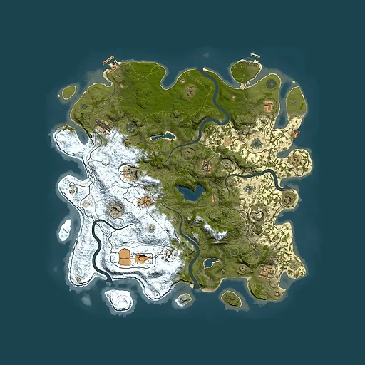 Rust map seed 909142990, 4500x4500m top-down preview