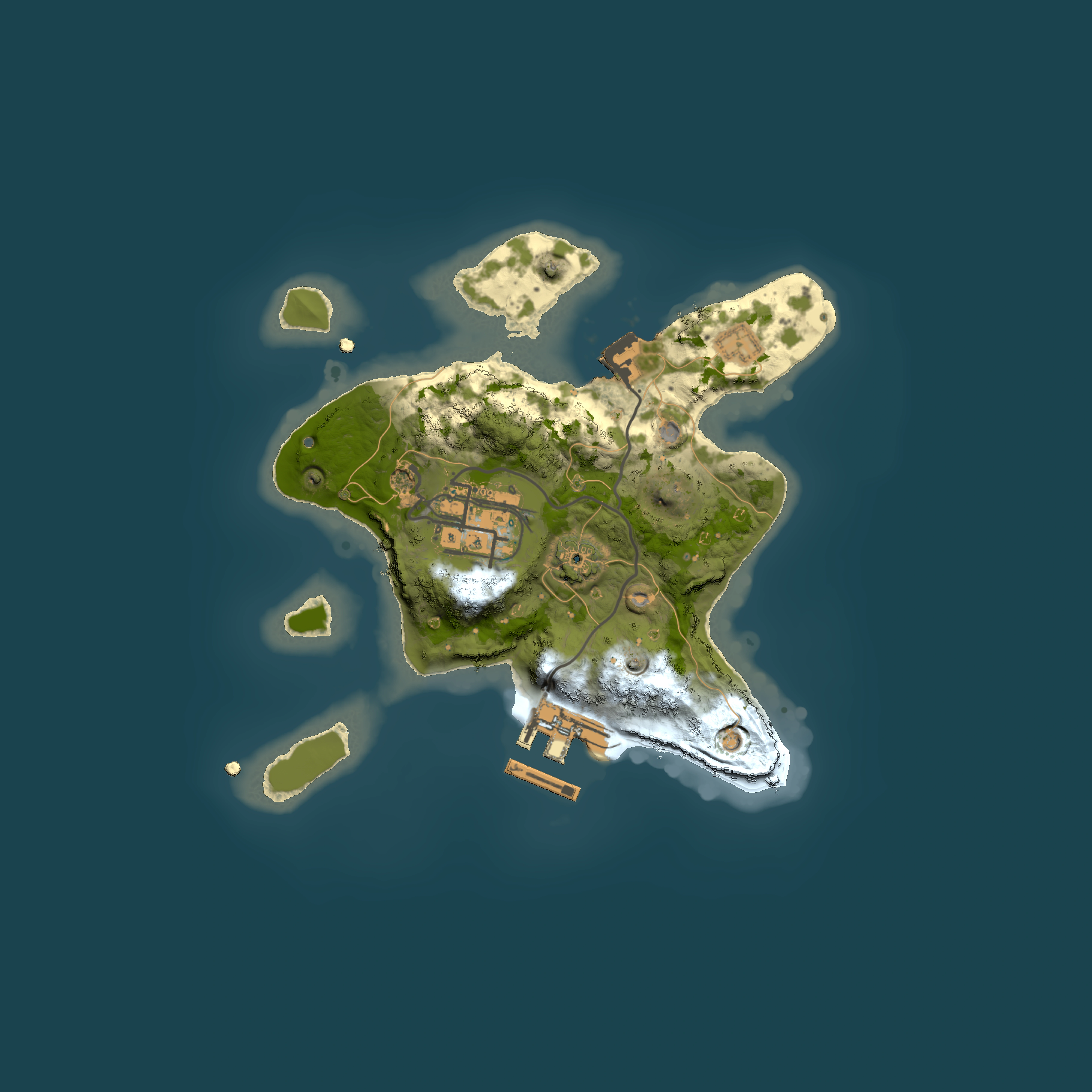 Full top-down render of Rust map seed 1808338155, 2000x2000m