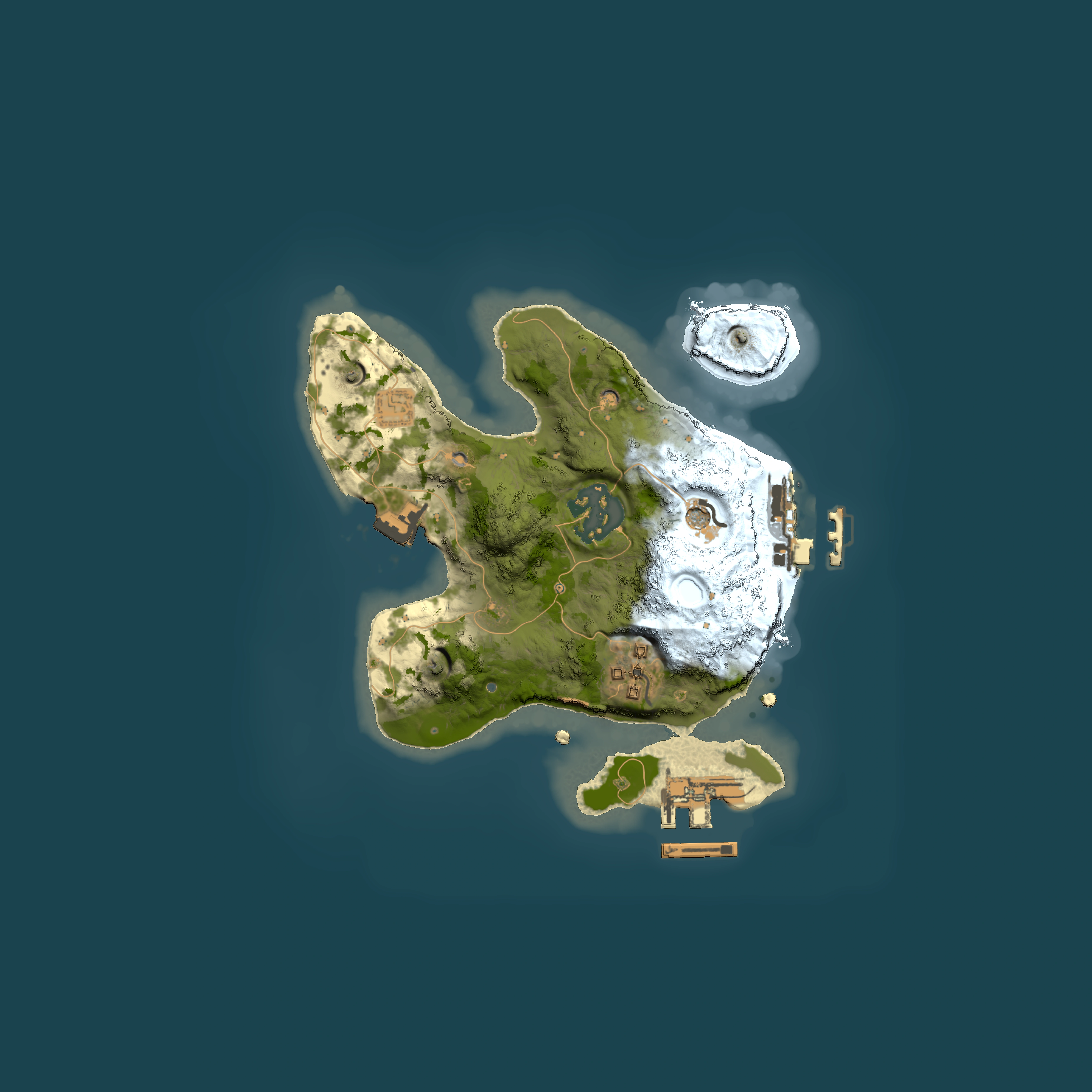 Full top-down render of Rust map seed 155761915, 2000x2000m