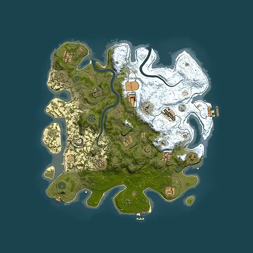 Rust map seed 22975, 3900x3900m top-down preview