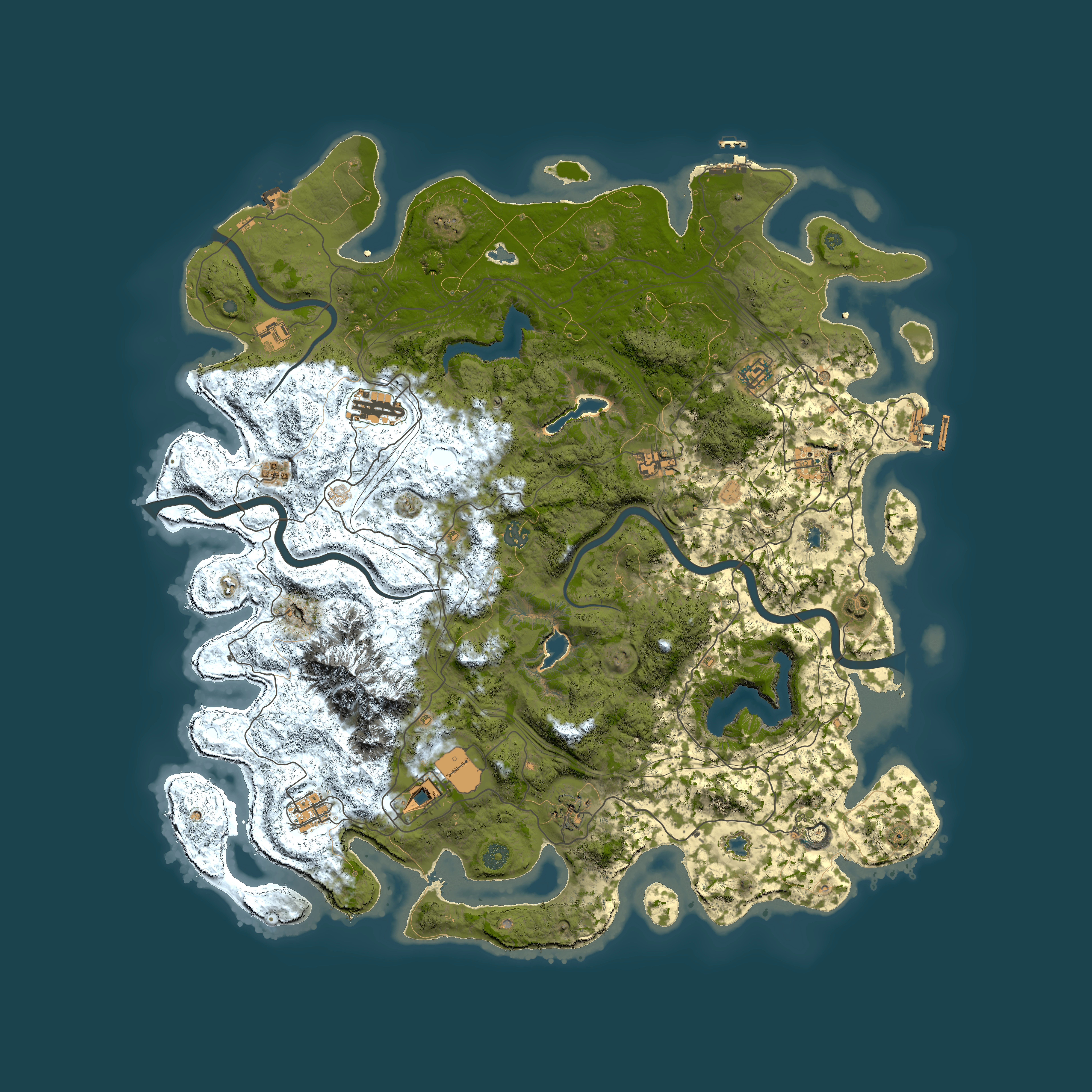 Full top-down render of Rust map seed 1803284190, 5000x5000m