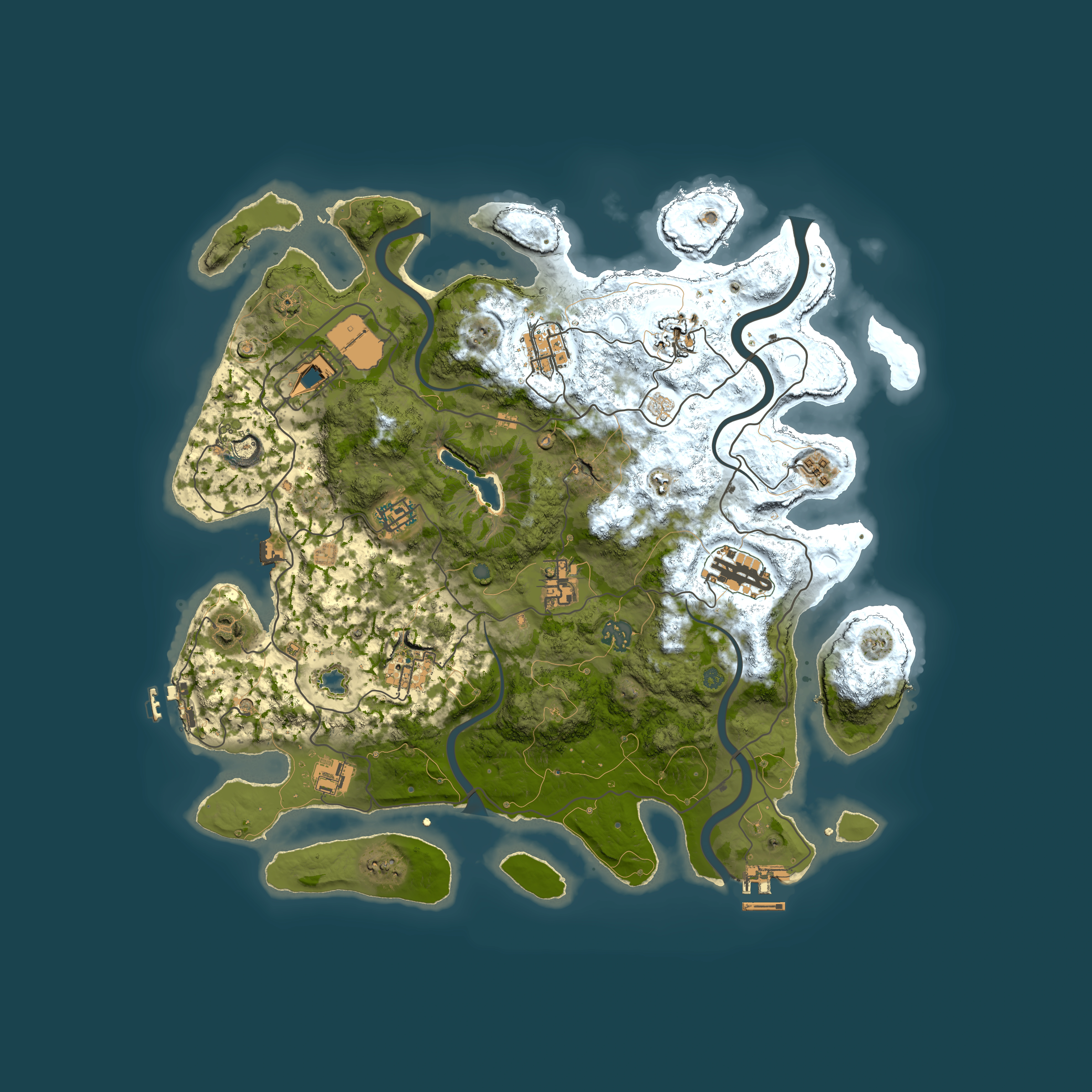 Full top-down render of Rust map seed 1630514823, 4000x4000m