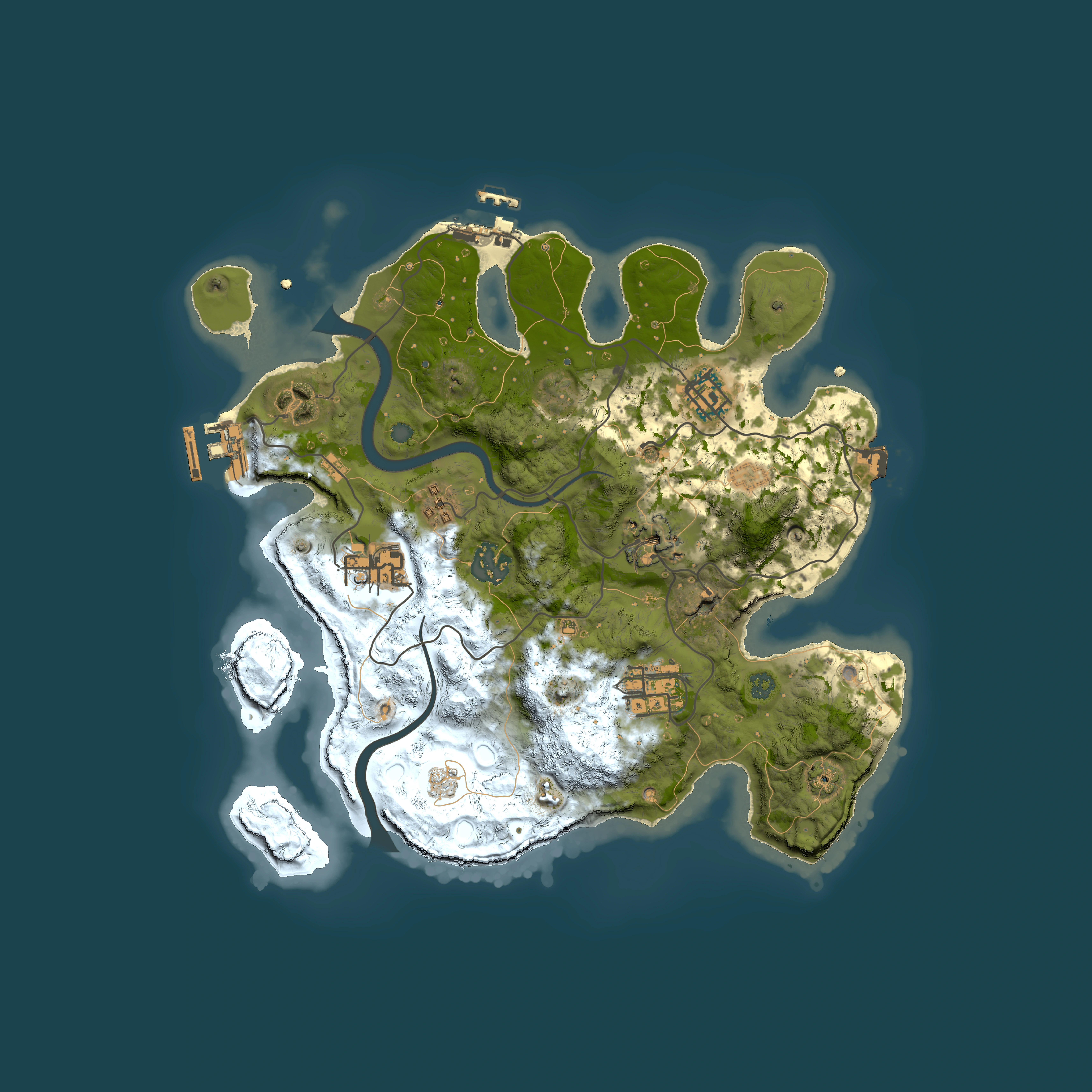 Full top-down render of Rust map seed 998288851, 3000x3000m