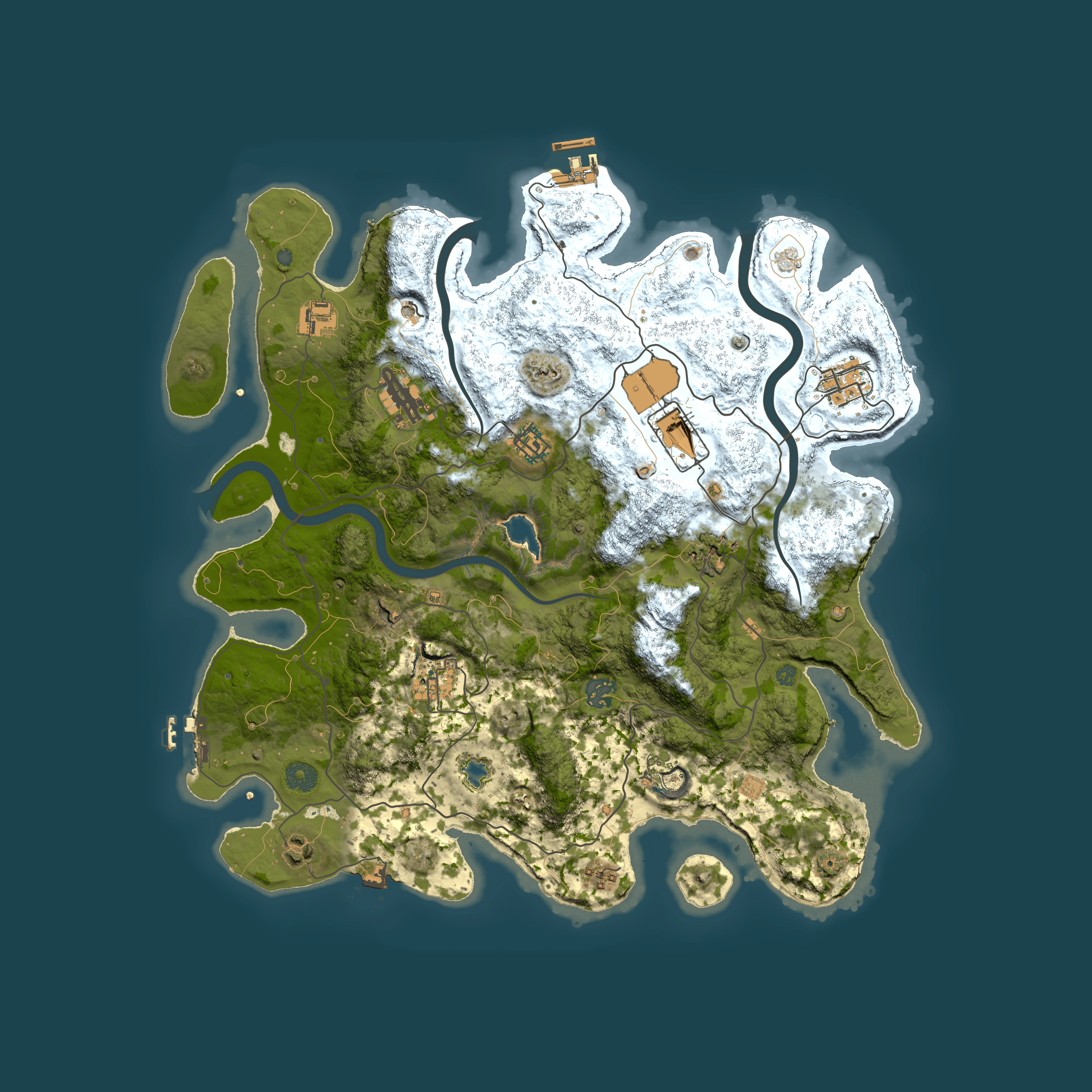 Full top-down render of Rust map seed 212153129, 4000x4000m
