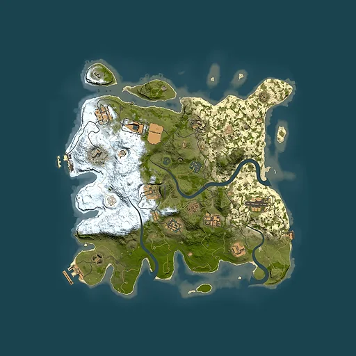 Rust map seed 1595271332, 3500x3500m top-down preview