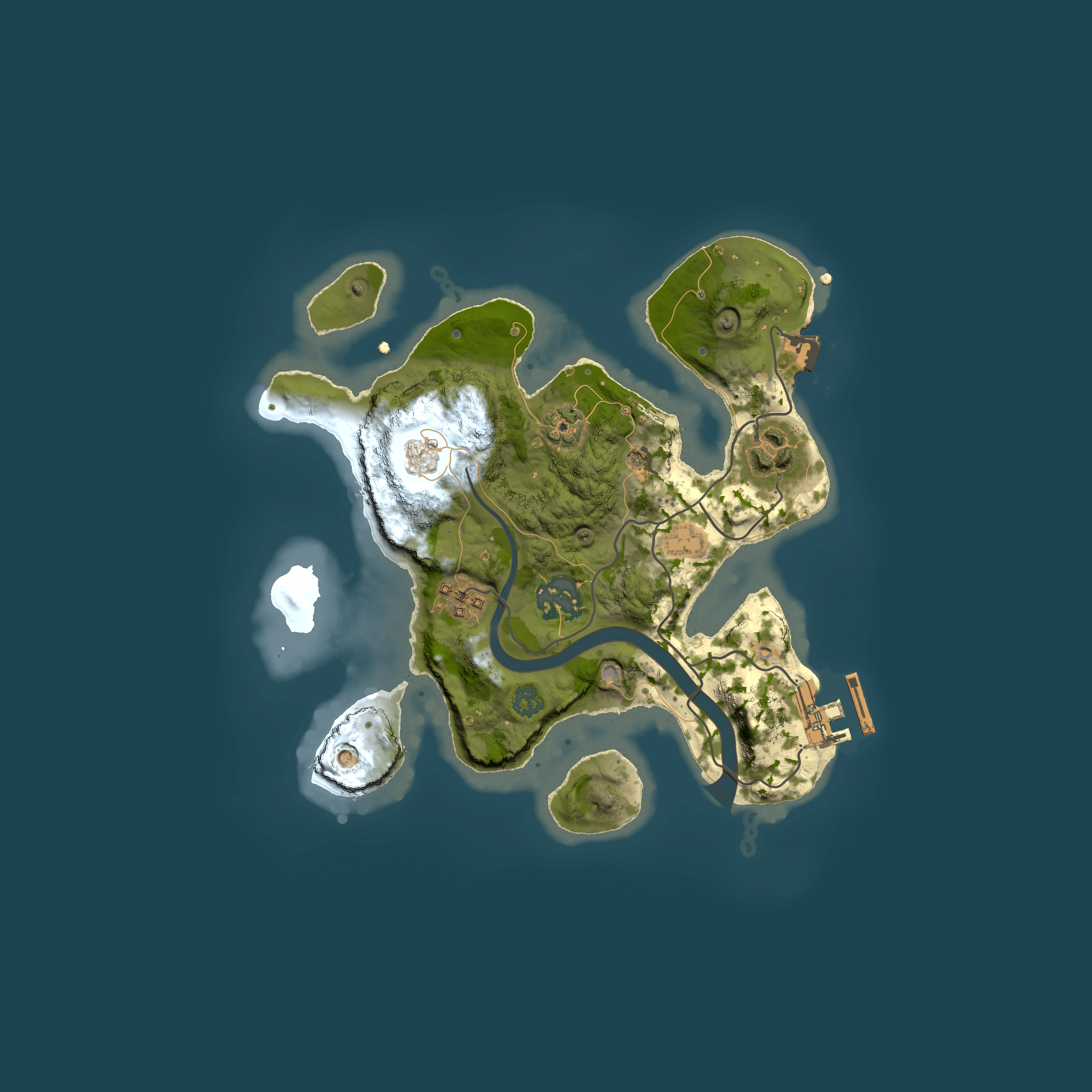 Full top-down render of Rust map seed 1212782163, 2500x2500m