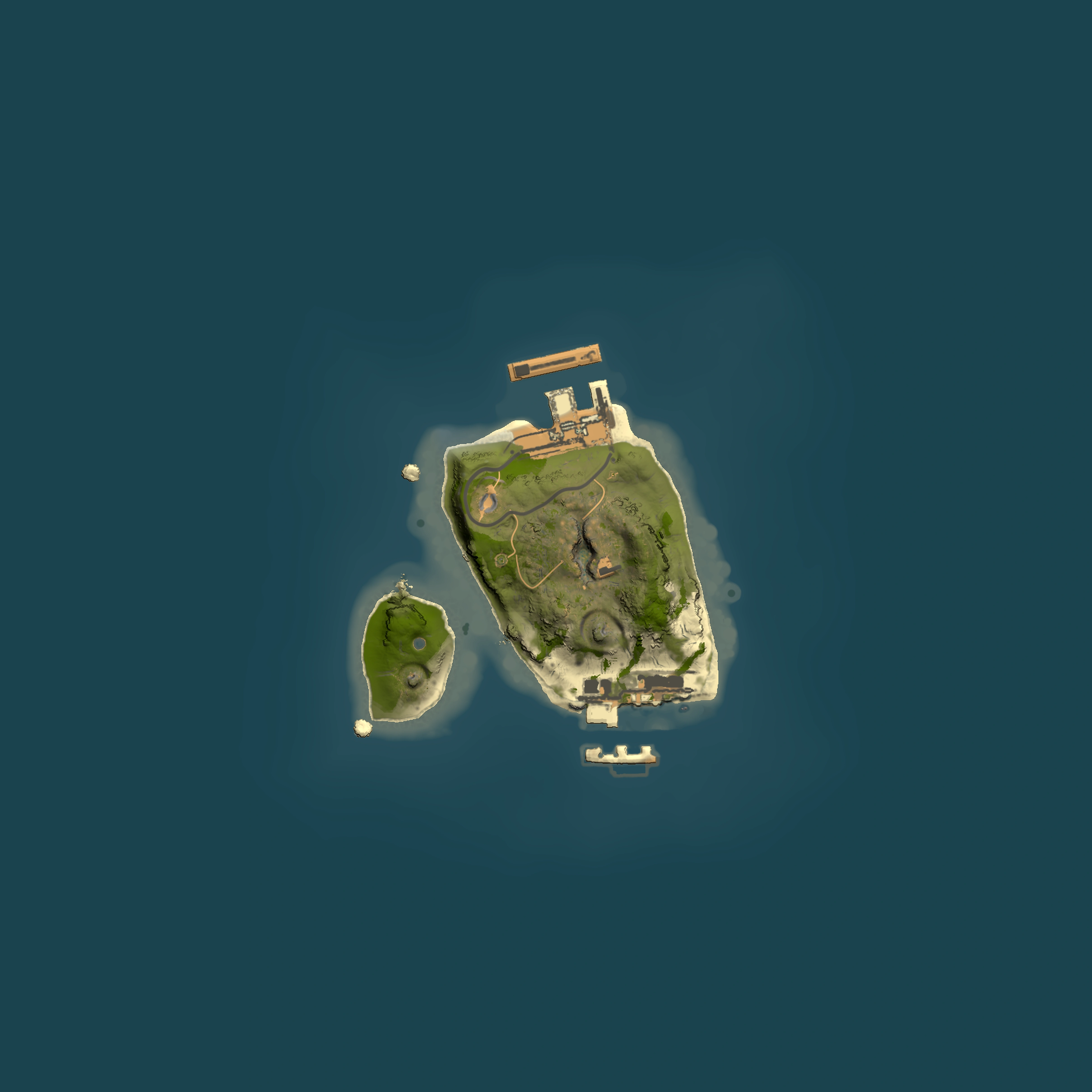 Full top-down render of Rust map seed 43904583, 1500x1500m