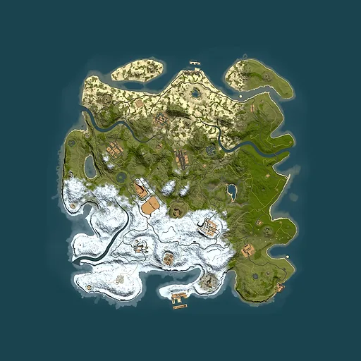 Rust map seed 1061610850, 4000x4000m top-down preview
