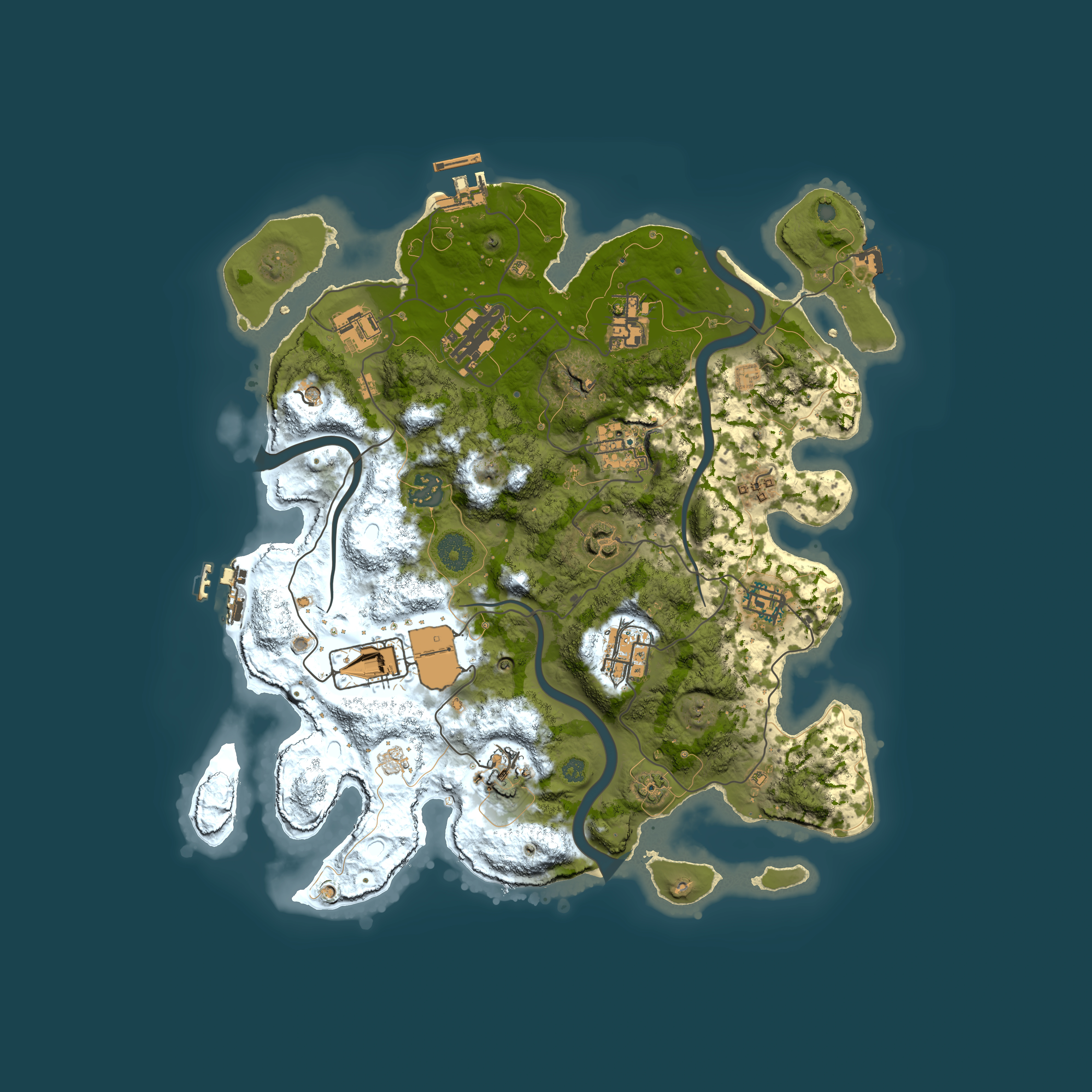 Full top-down render of Rust map seed 1760611325, 3500x3500m