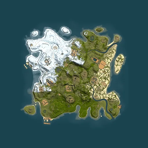 Rust map seed 442609467, 3500x3500m top-down preview