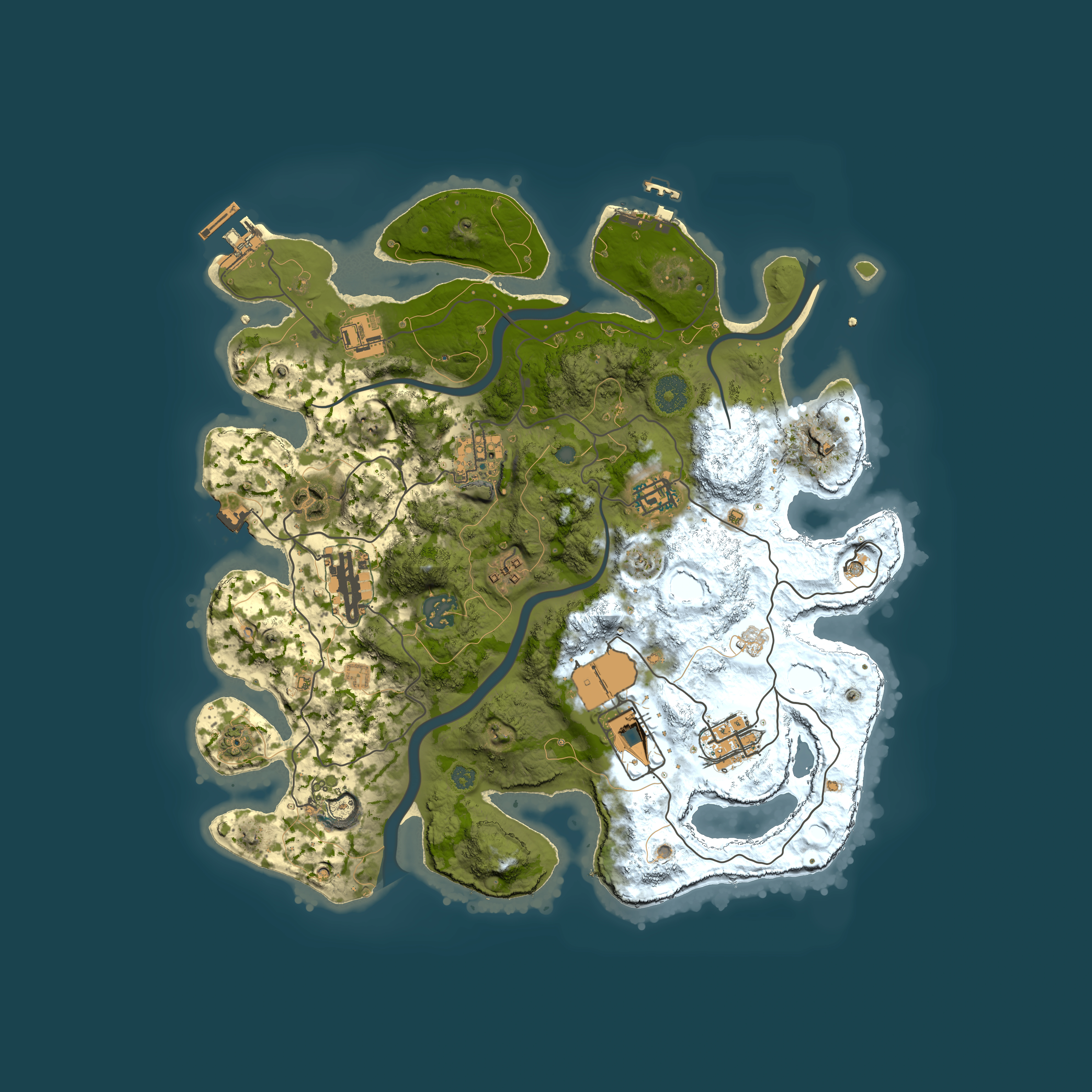 Full top-down render of Rust map seed 1734804003, 3500x3500m