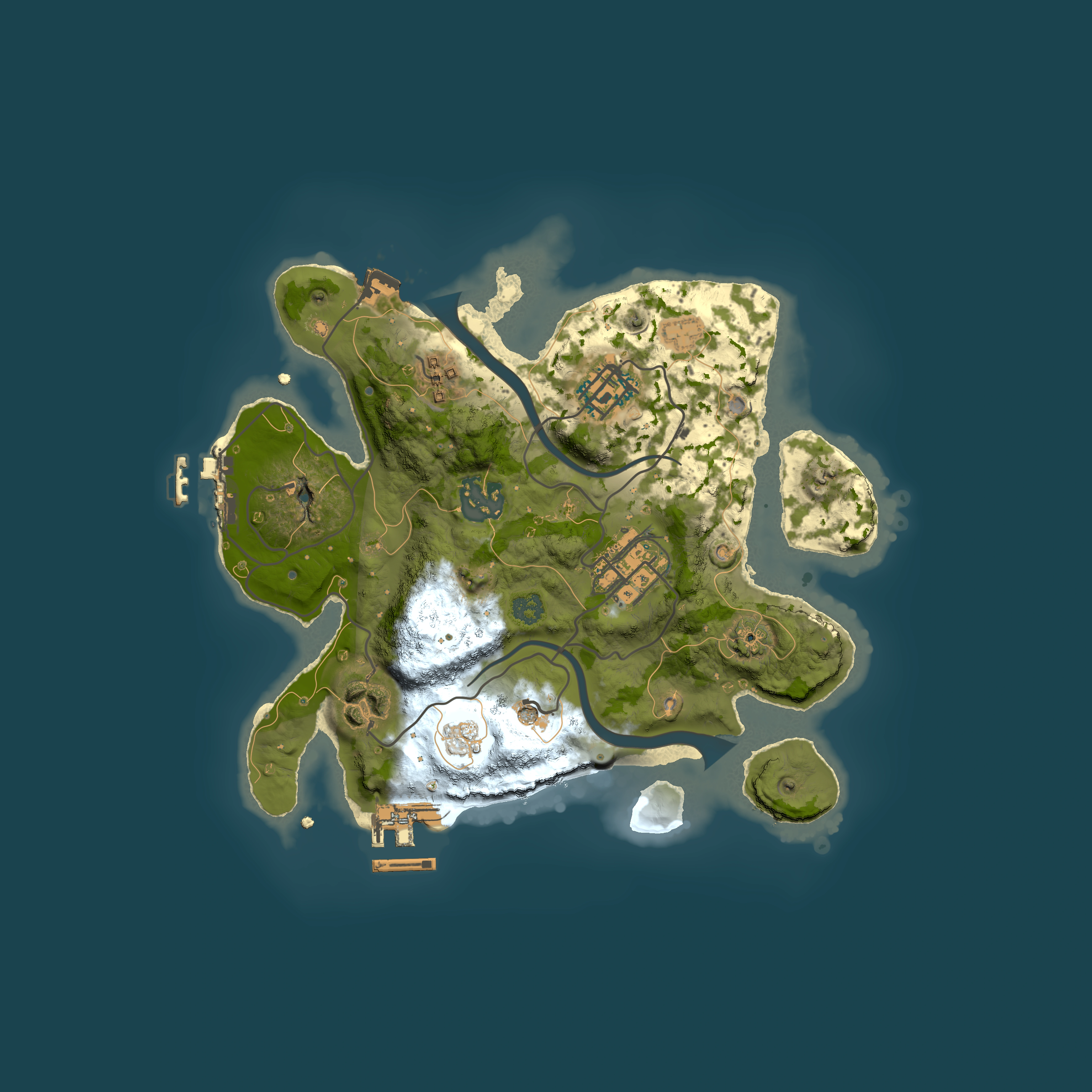 Full top-down render of Rust map seed 1036427313, 2500x2500m