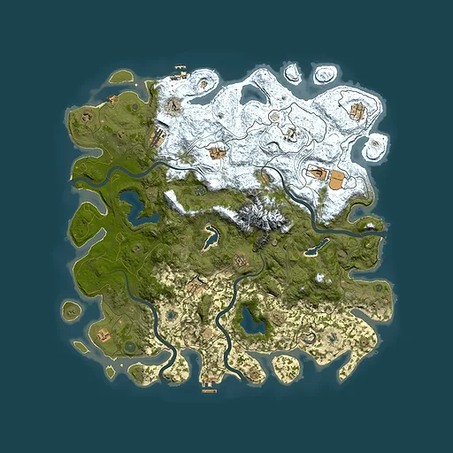 Rust map seed 589912370, 5000x5000m top-down preview