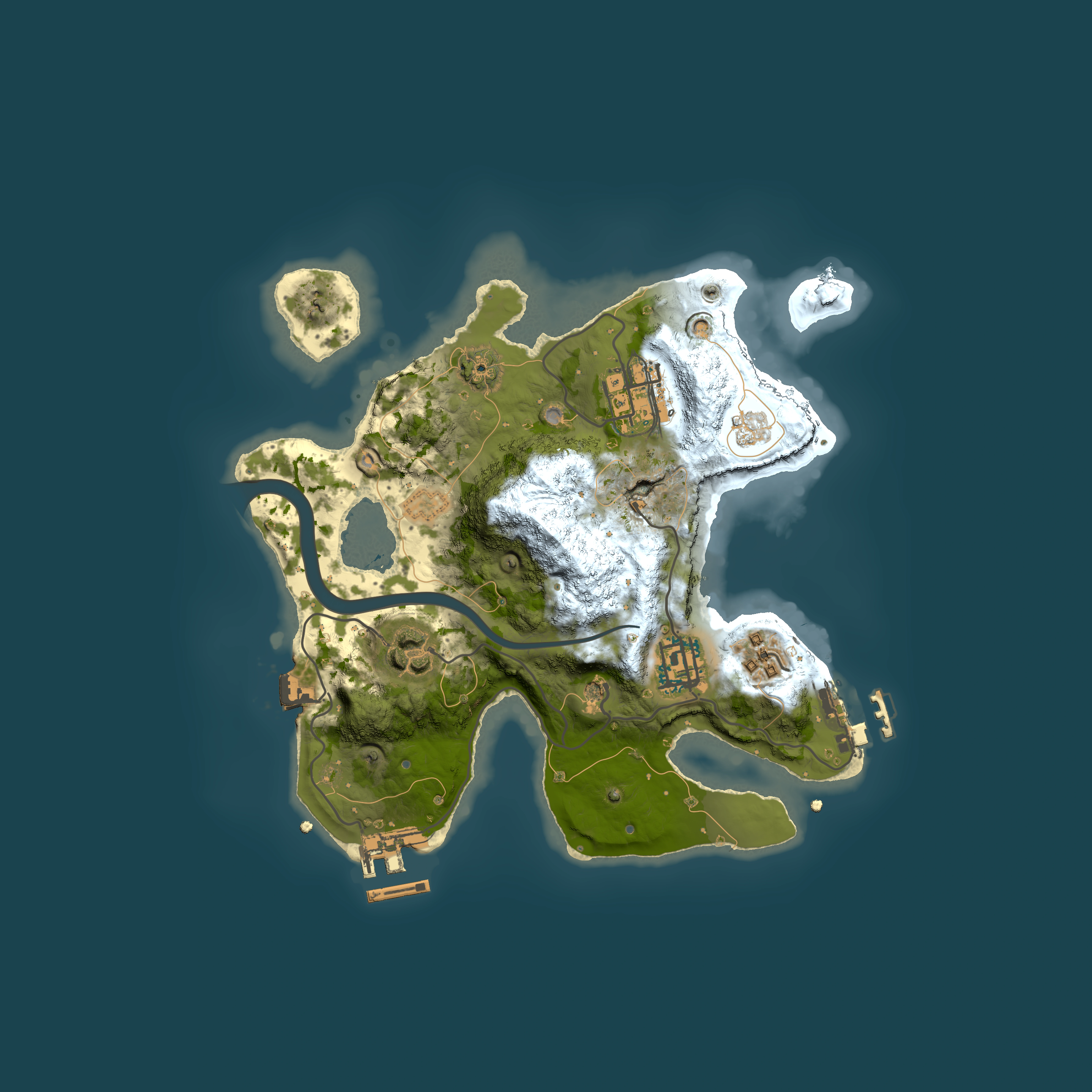 Full top-down render of Rust map seed 1449719534, 2500x2500m