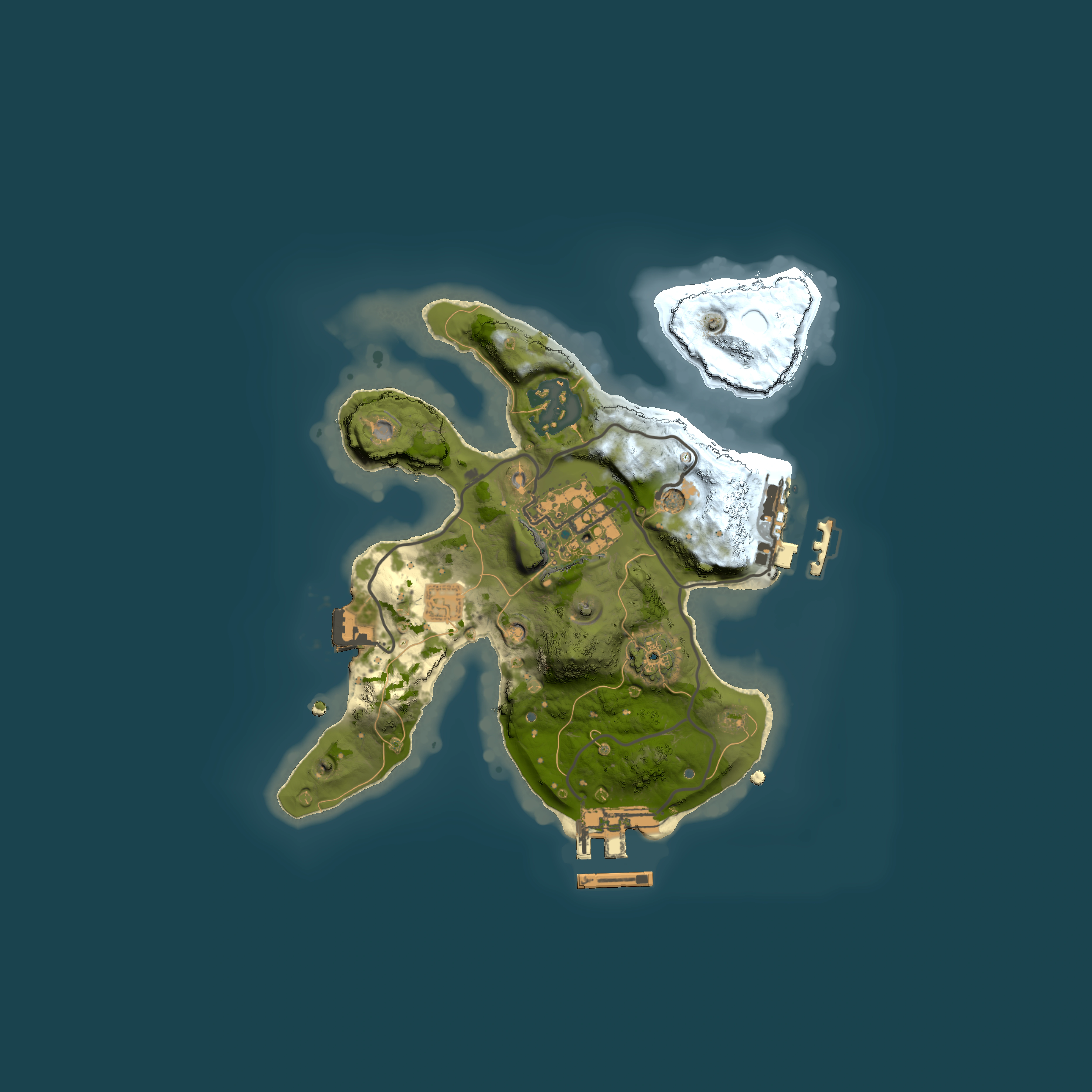 Full top-down render of Rust map seed 497393166, 2000x2000m