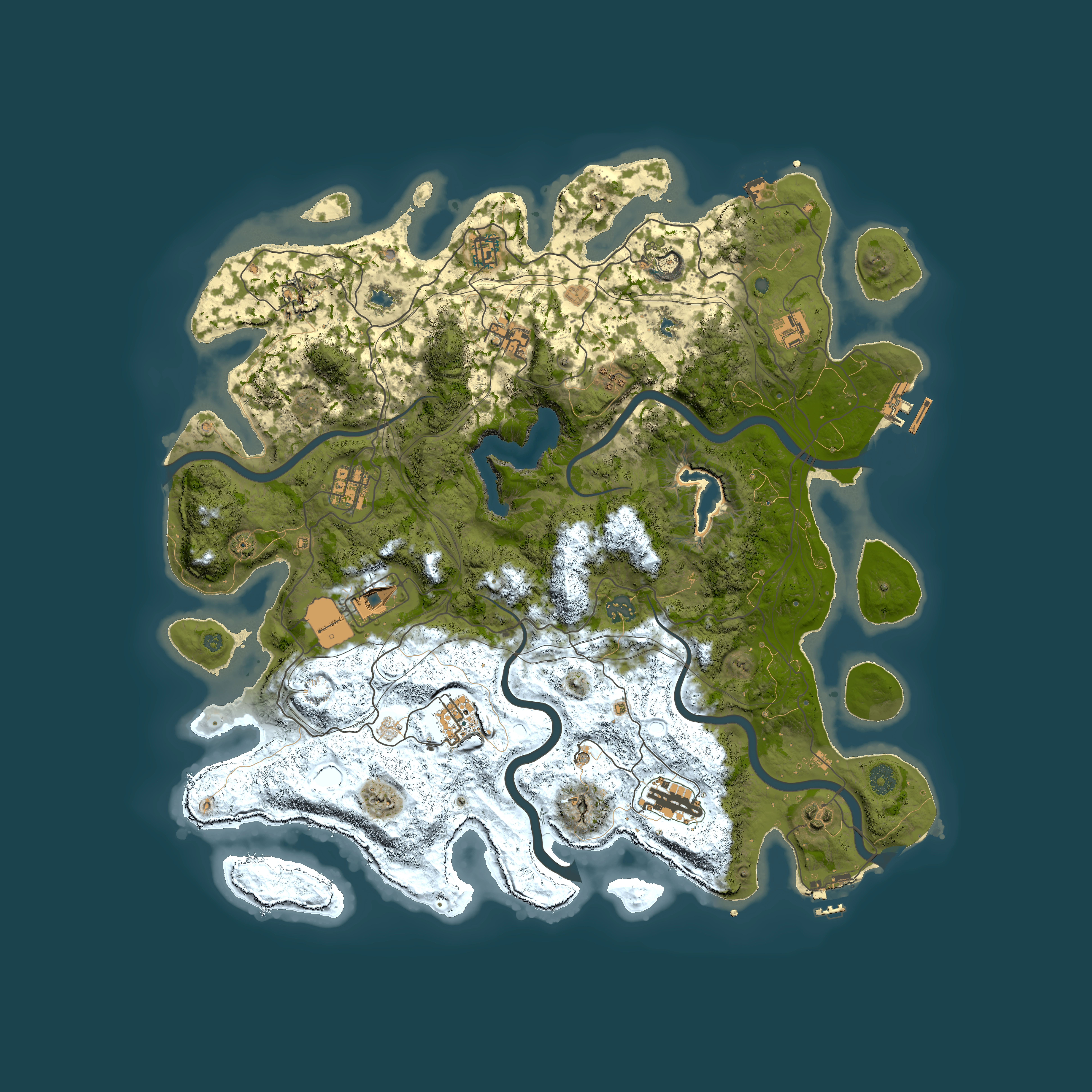 Full top-down render of Rust map seed 811244392, 4500x4500m