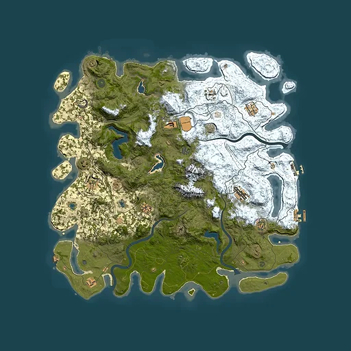 Rust map seed 1570907273, 5000x5000m top-down preview