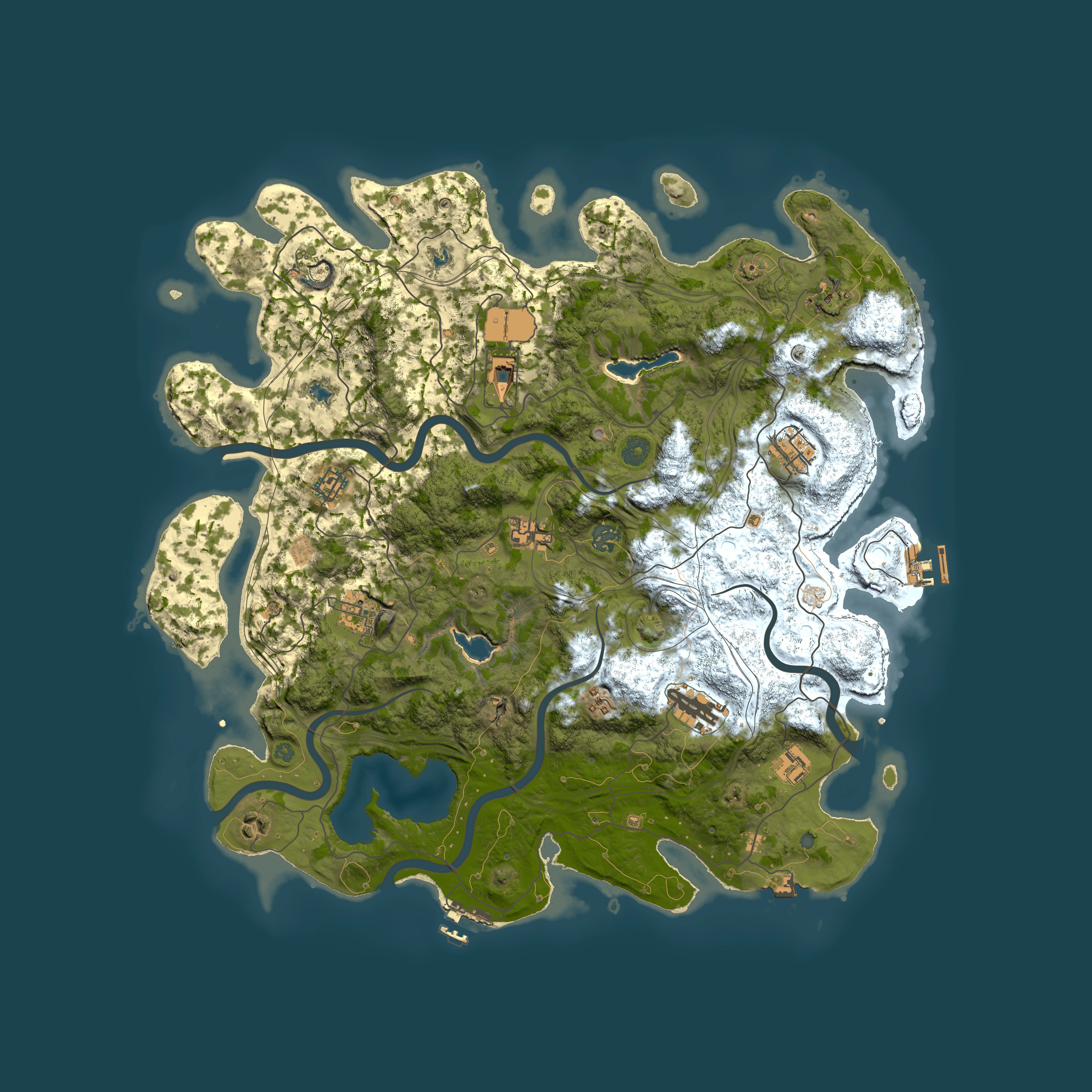 Full top-down render of Rust map seed 267632626, 4500x4500m