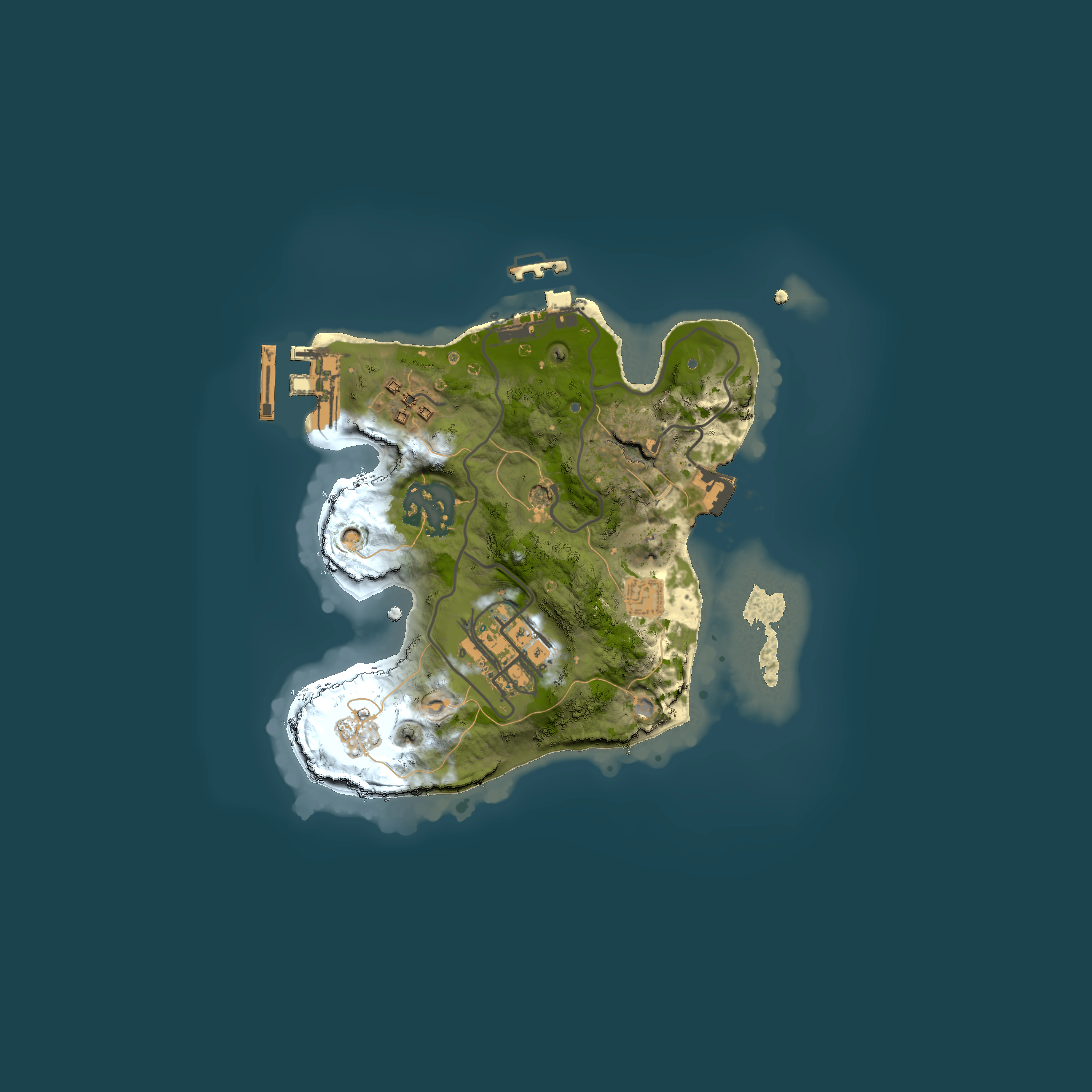 Full top-down render of Rust map seed 2032039851, 2000x2000m