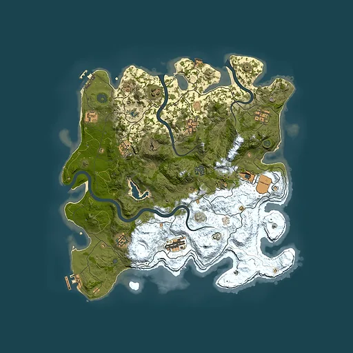 Rust map seed 145280077, 4000x4000m top-down preview