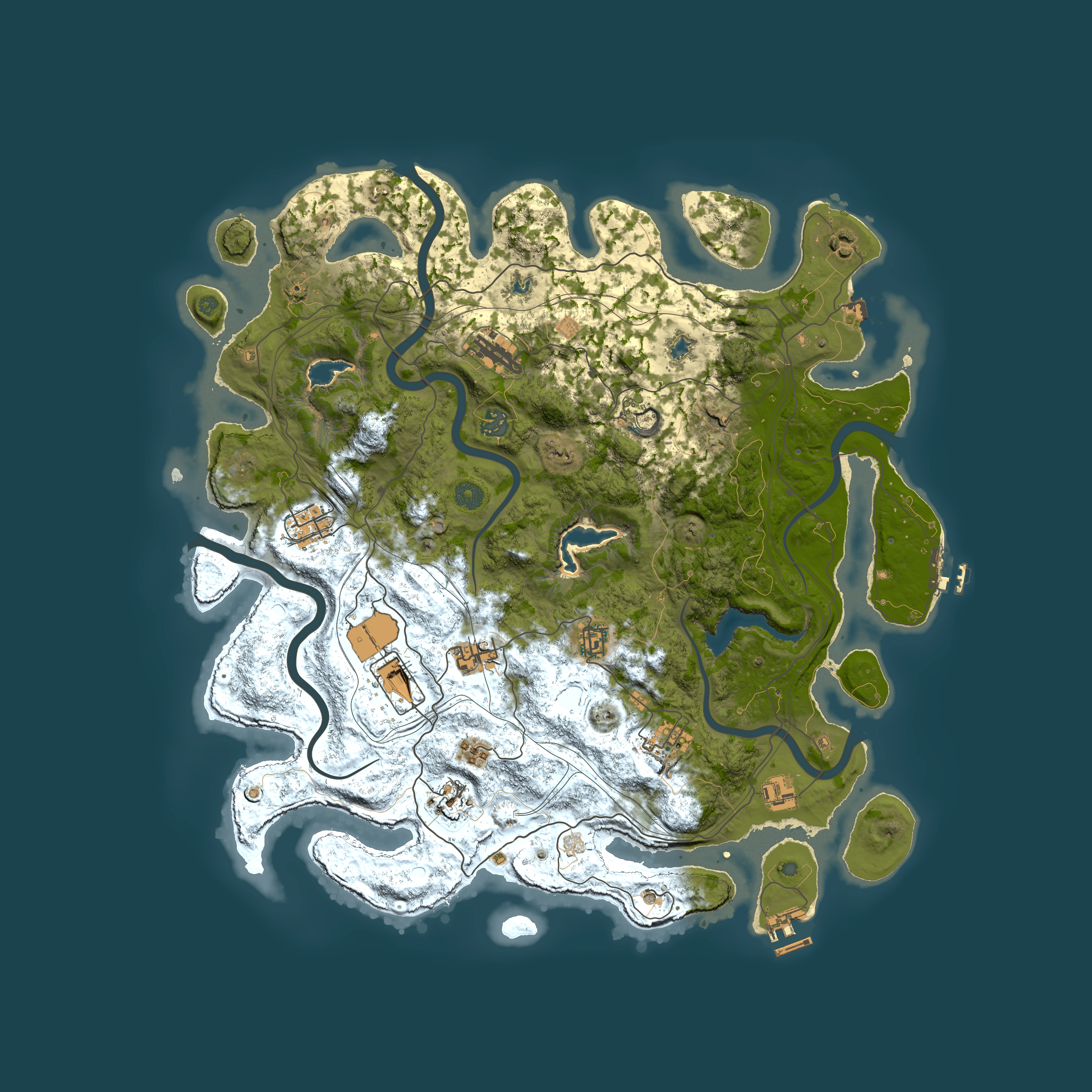 Full top-down render of Rust map seed 1221933208, 4500x4500m