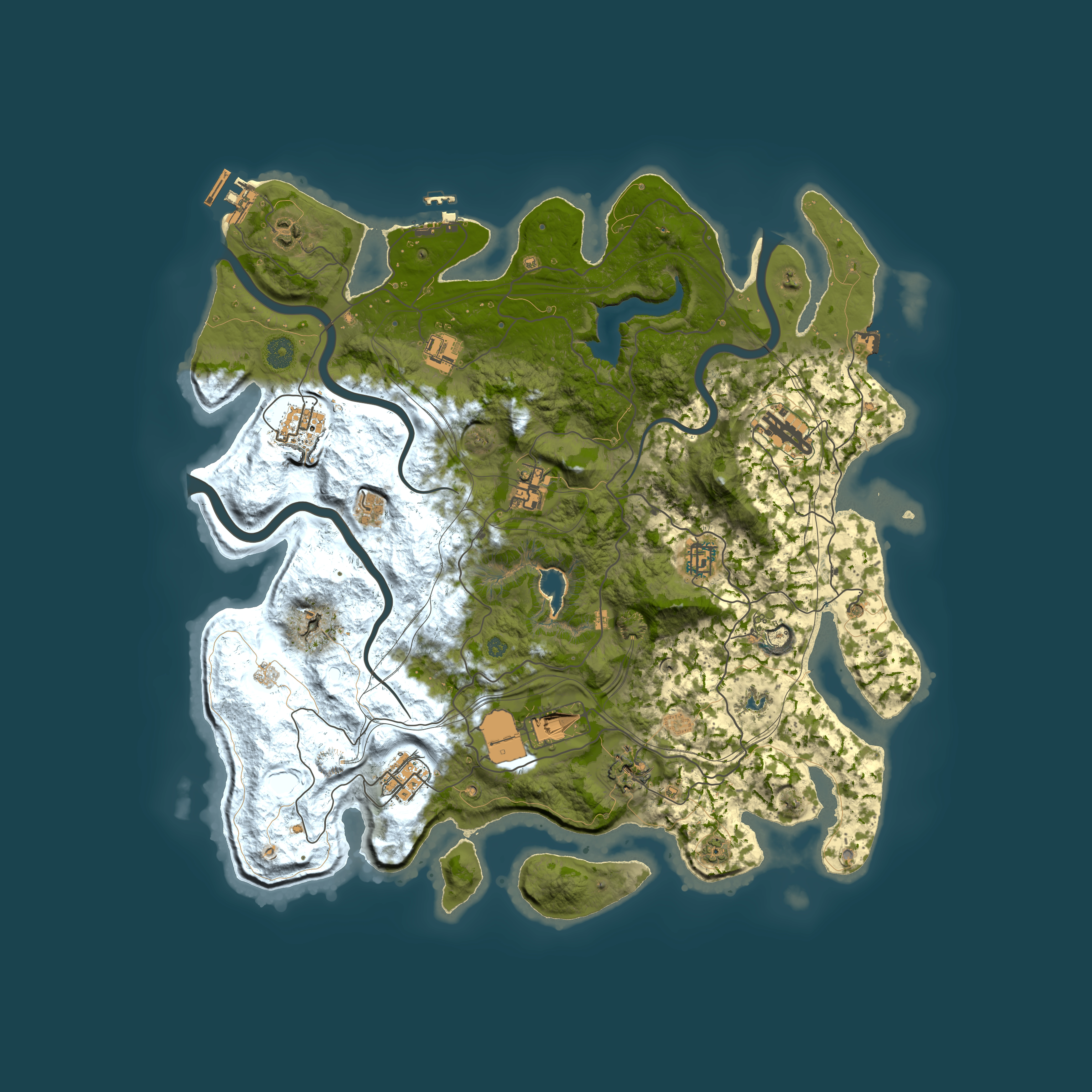 Full top-down render of Rust map seed 1337, 4250x4250m