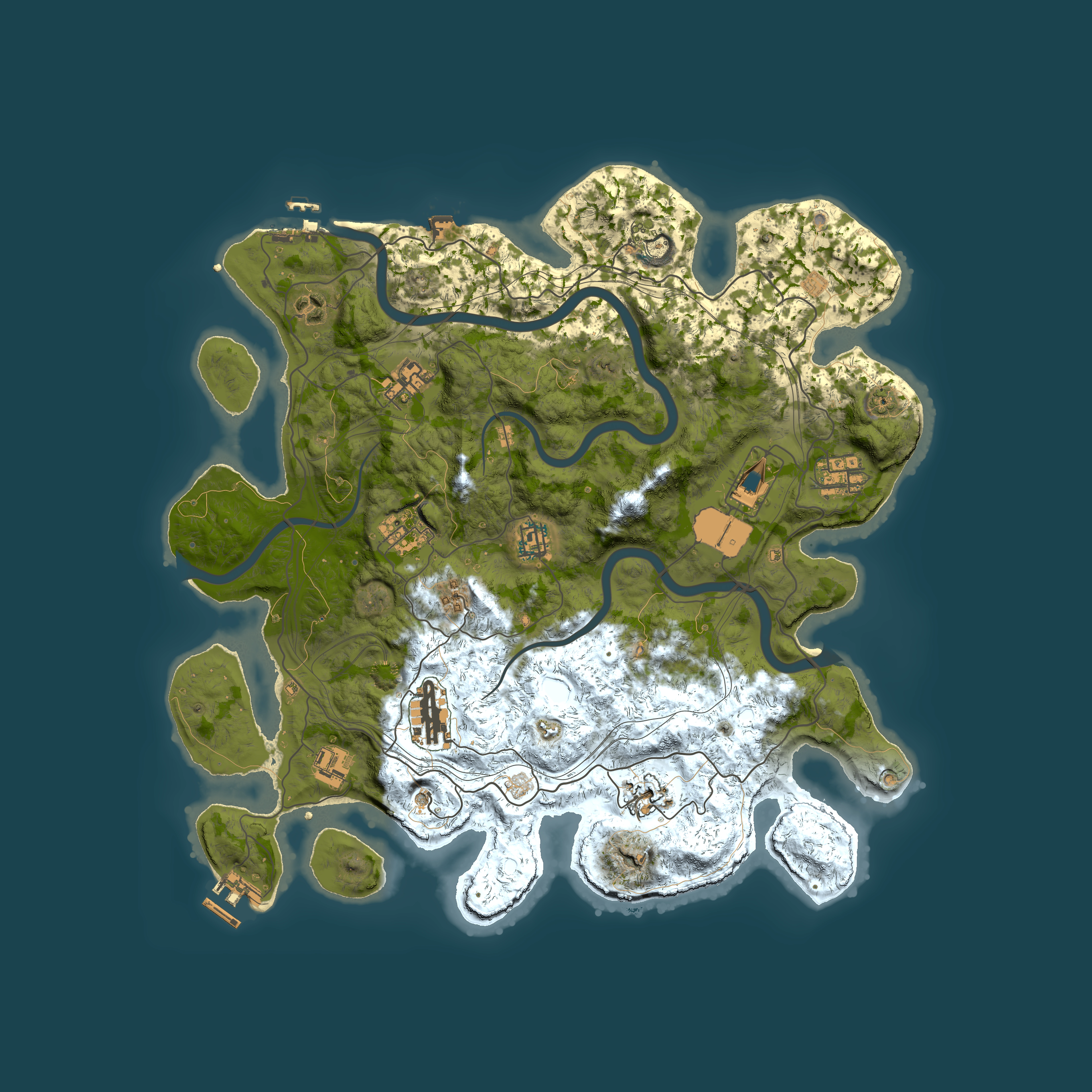 Full top-down render of Rust map seed 1112022, 4000x4000m