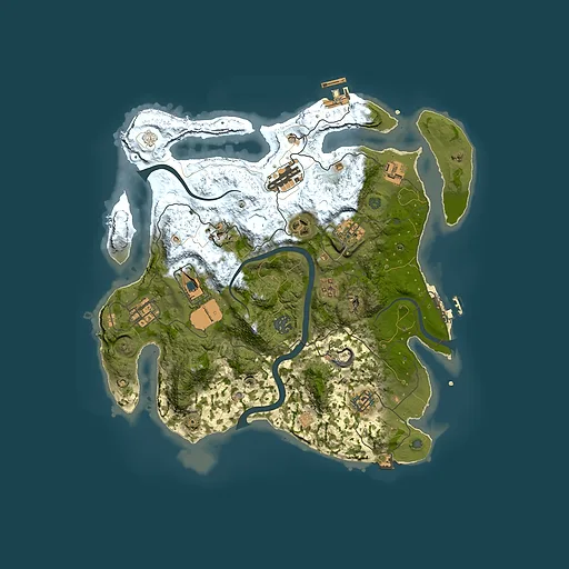 Rust map seed 476916583, 3500x3500m top-down preview