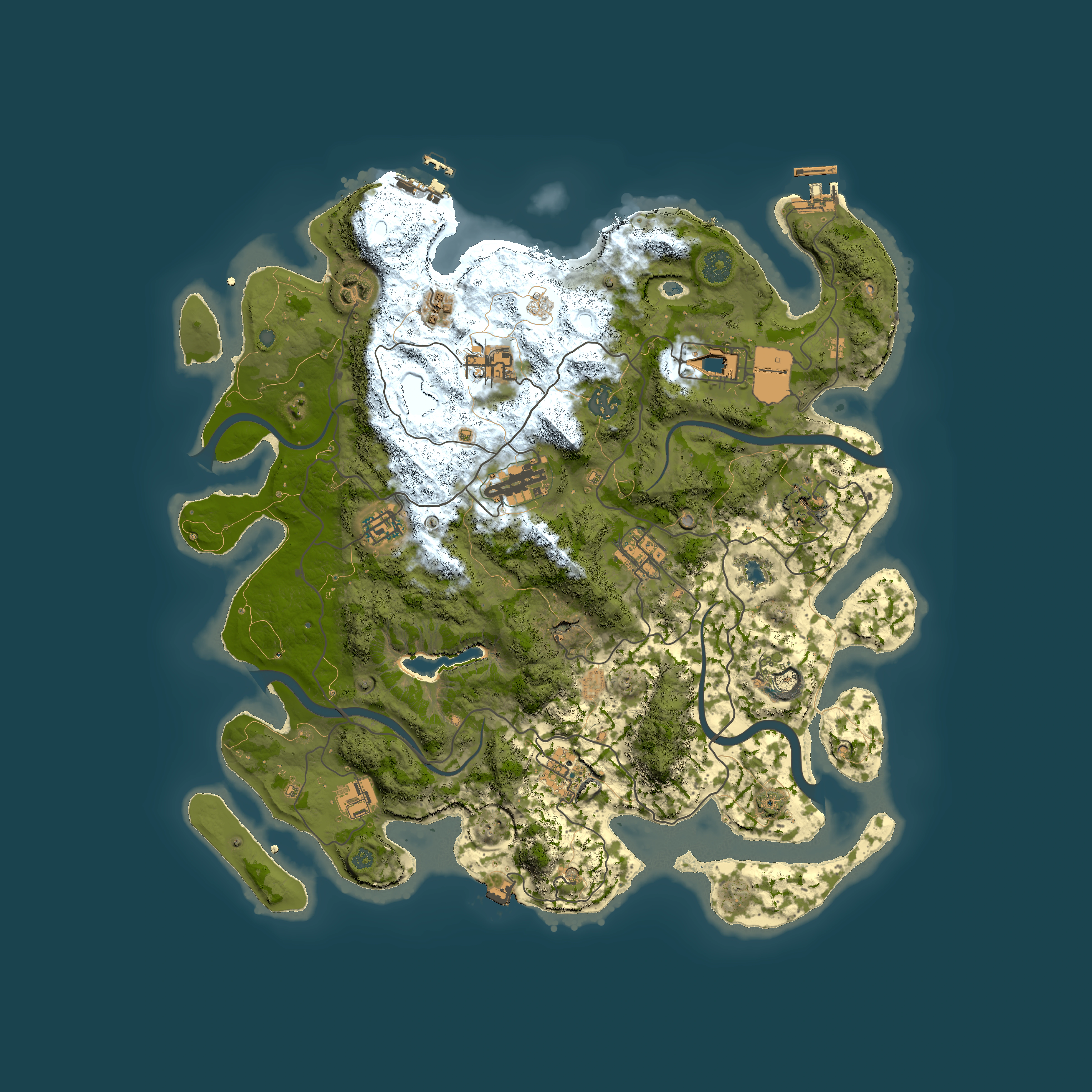 Full top-down render of Rust map seed 1349843685, 4000x4000m